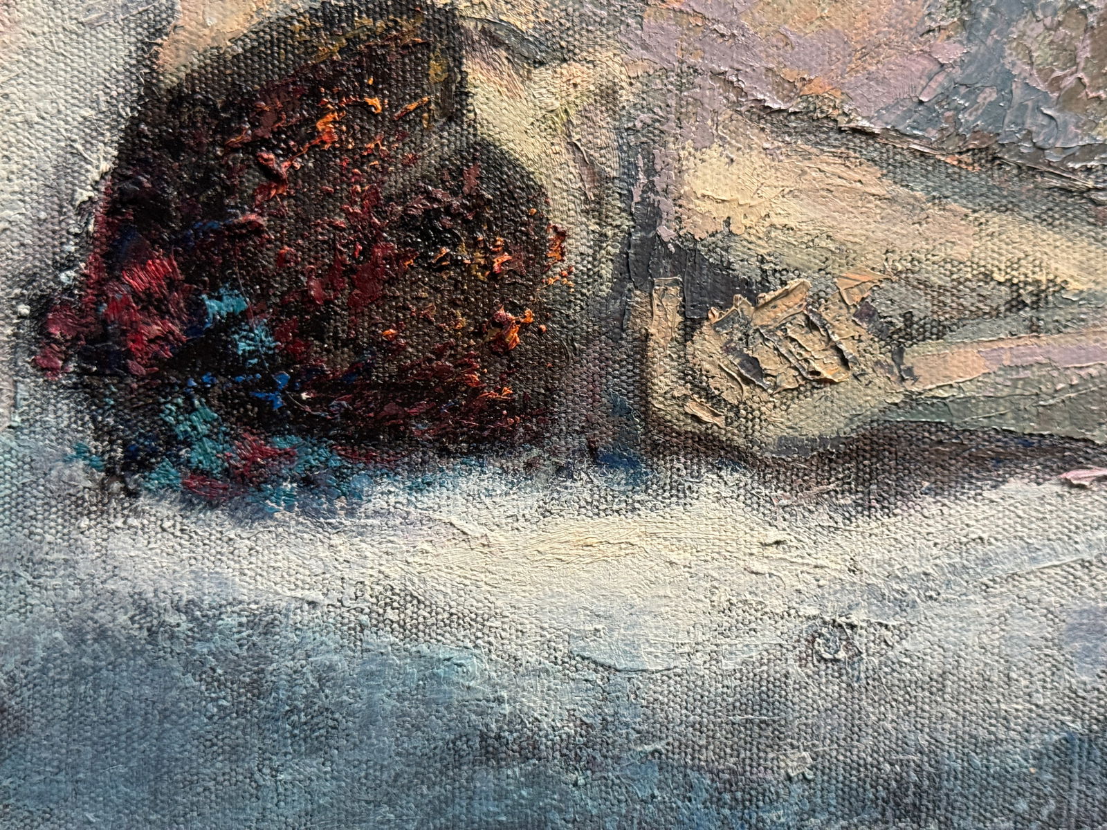 Abstract Oil painting with frame Figures K. Leonid - 7