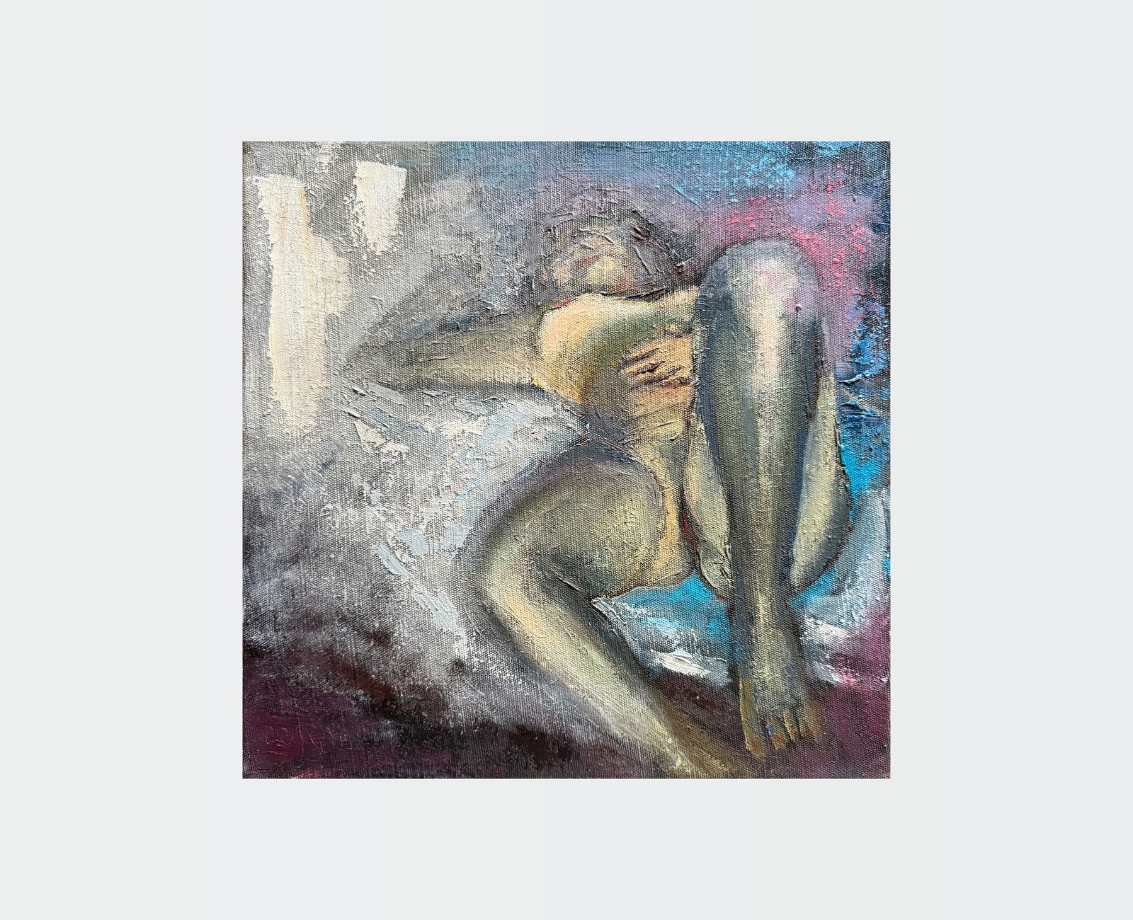 Abstract Oil painting with frame Figure K. Leonid - 2