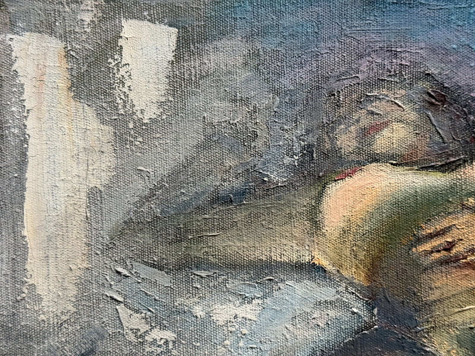 Abstract Oil painting with frame Figure K. Leonid - 3