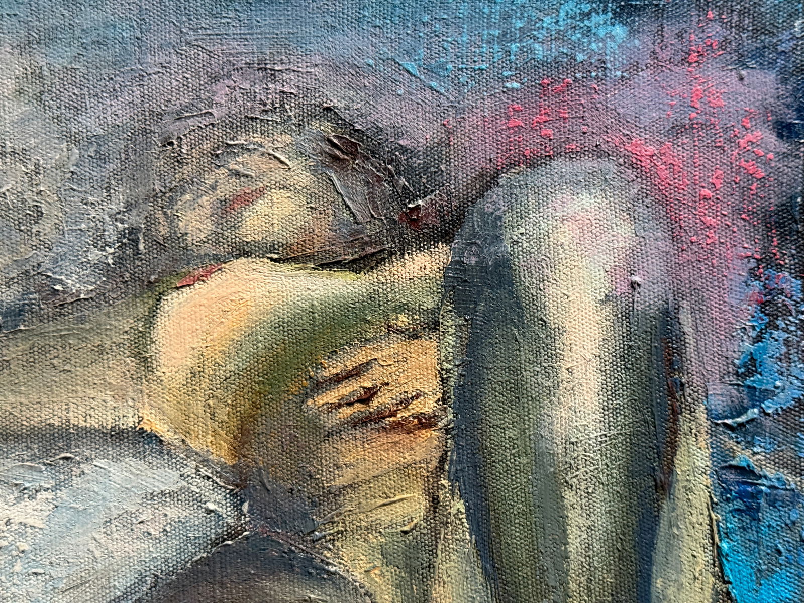 Abstract Oil painting with frame Figure K. Leonid - 4