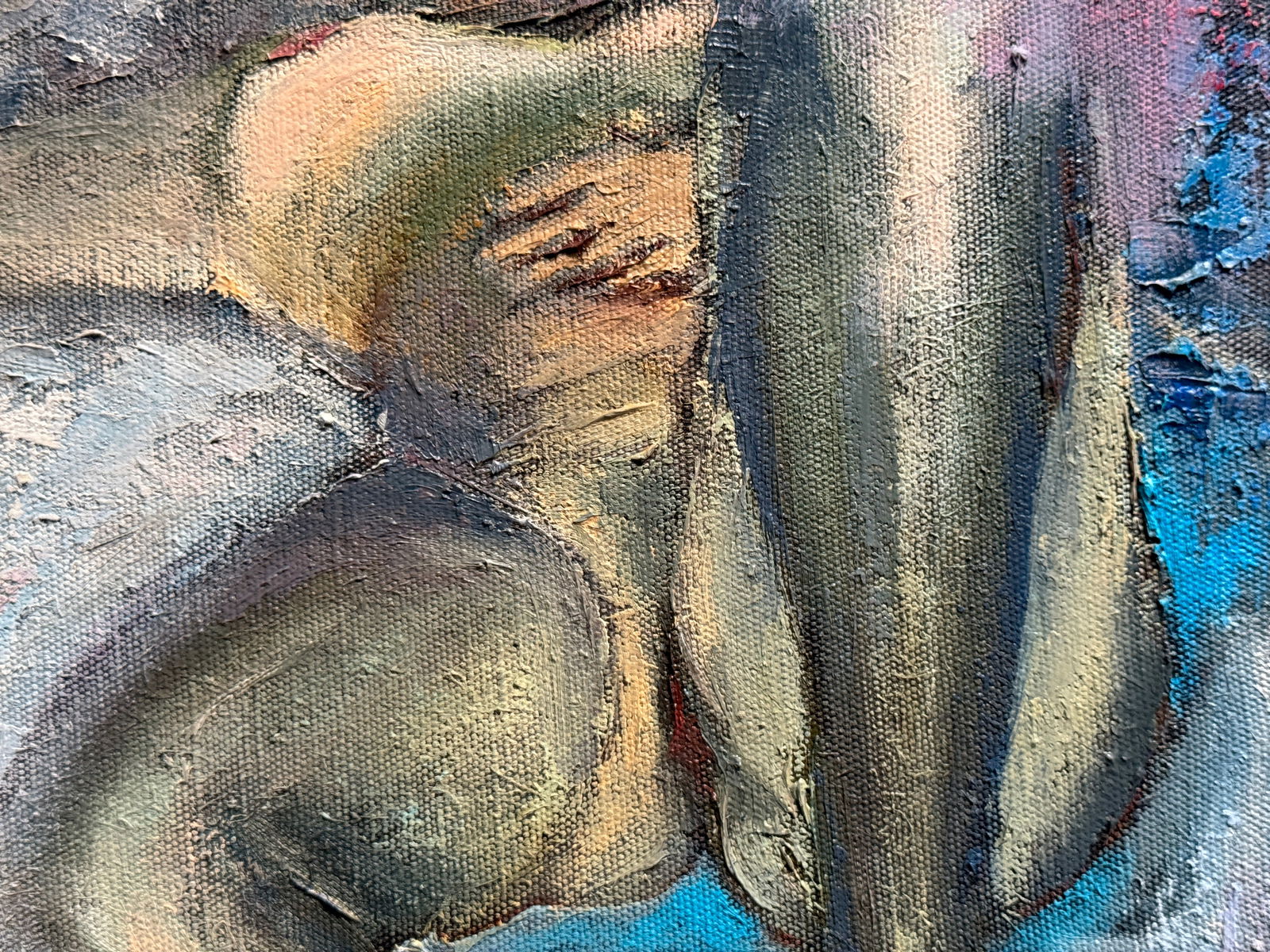 Abstract Oil painting with frame Figure K. Leonid - 5