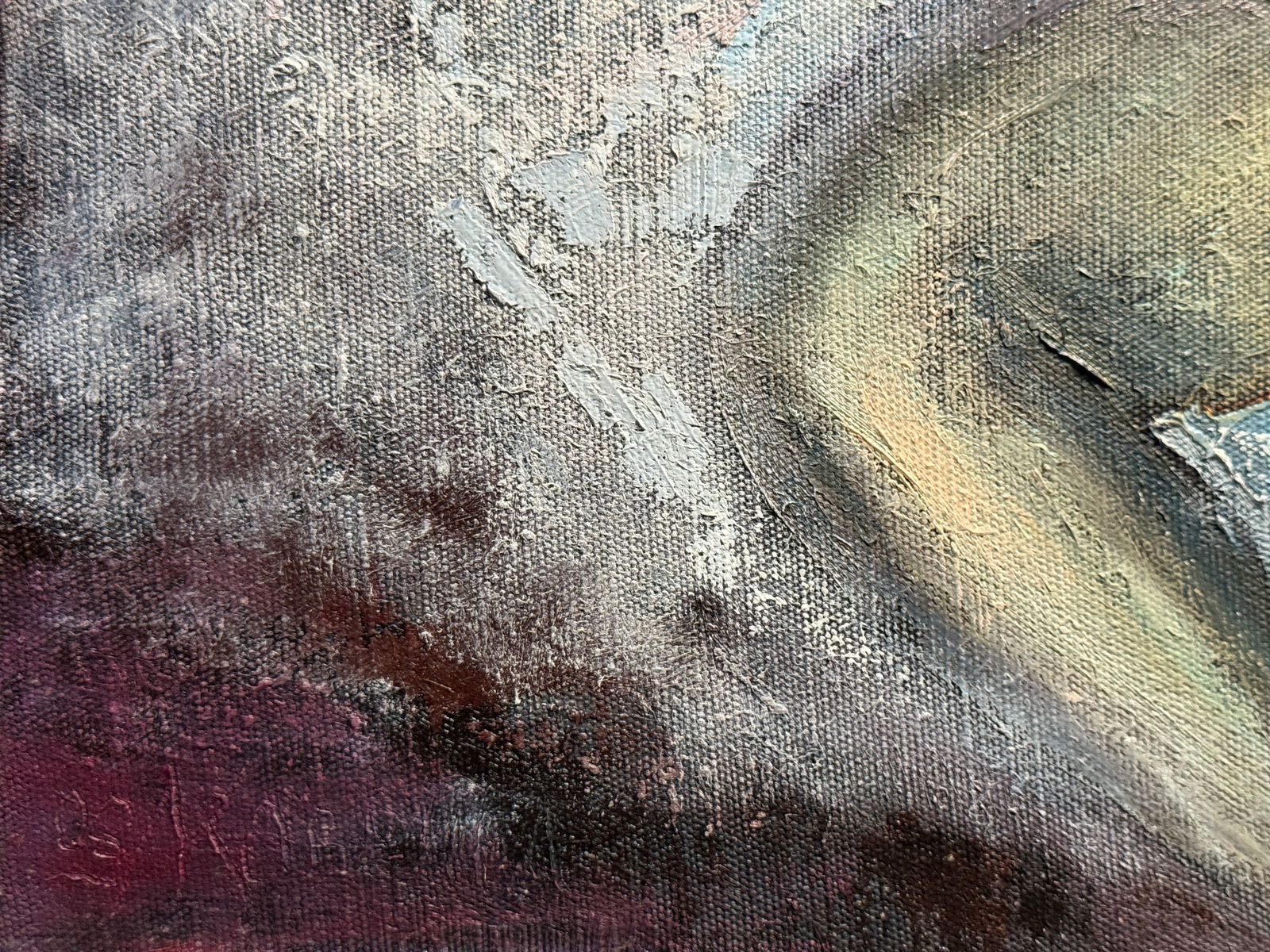 Abstract Oil painting with frame Figure K. Leonid - 7