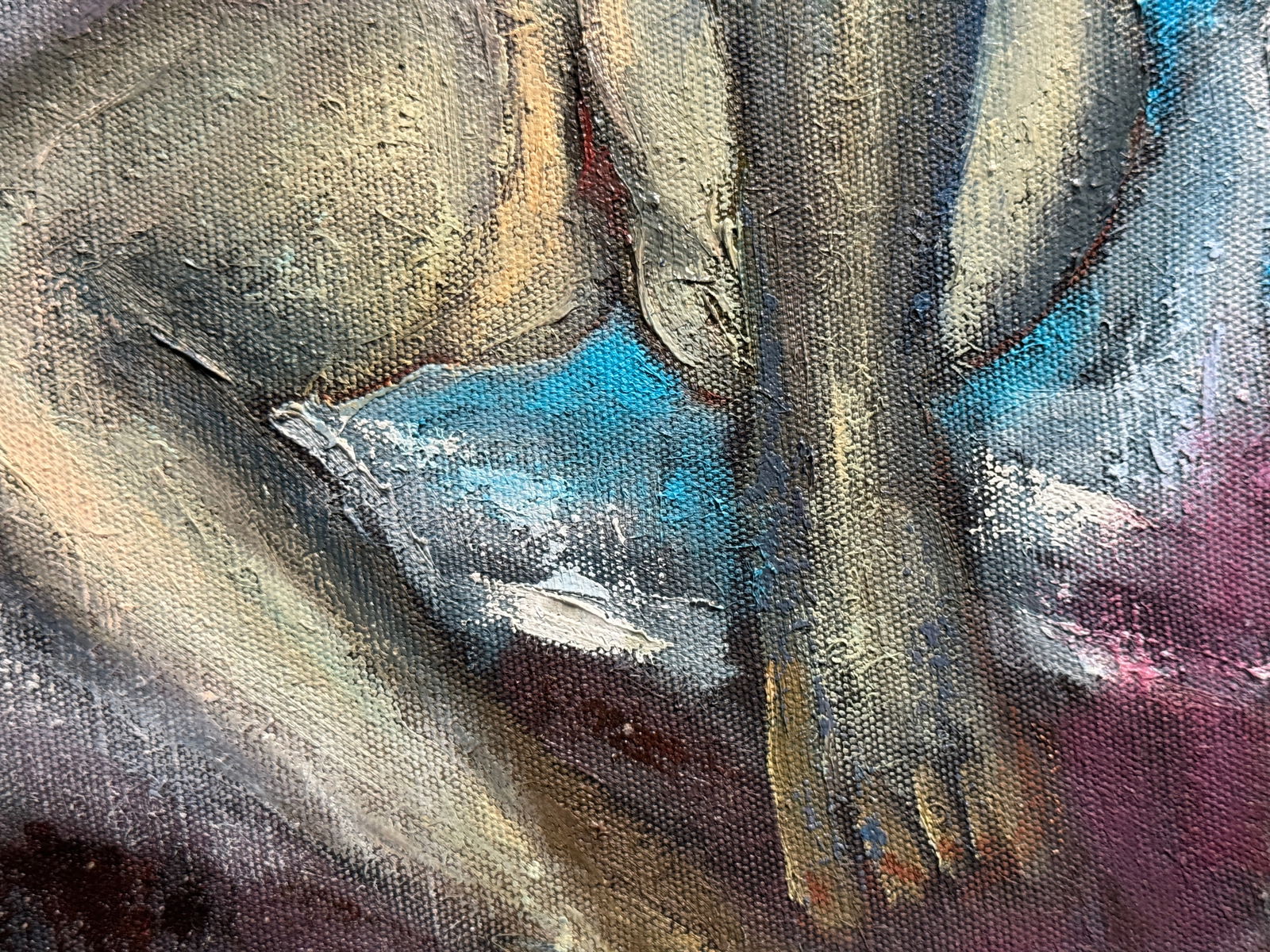 Abstract Oil painting with frame Figure K. Leonid - 8