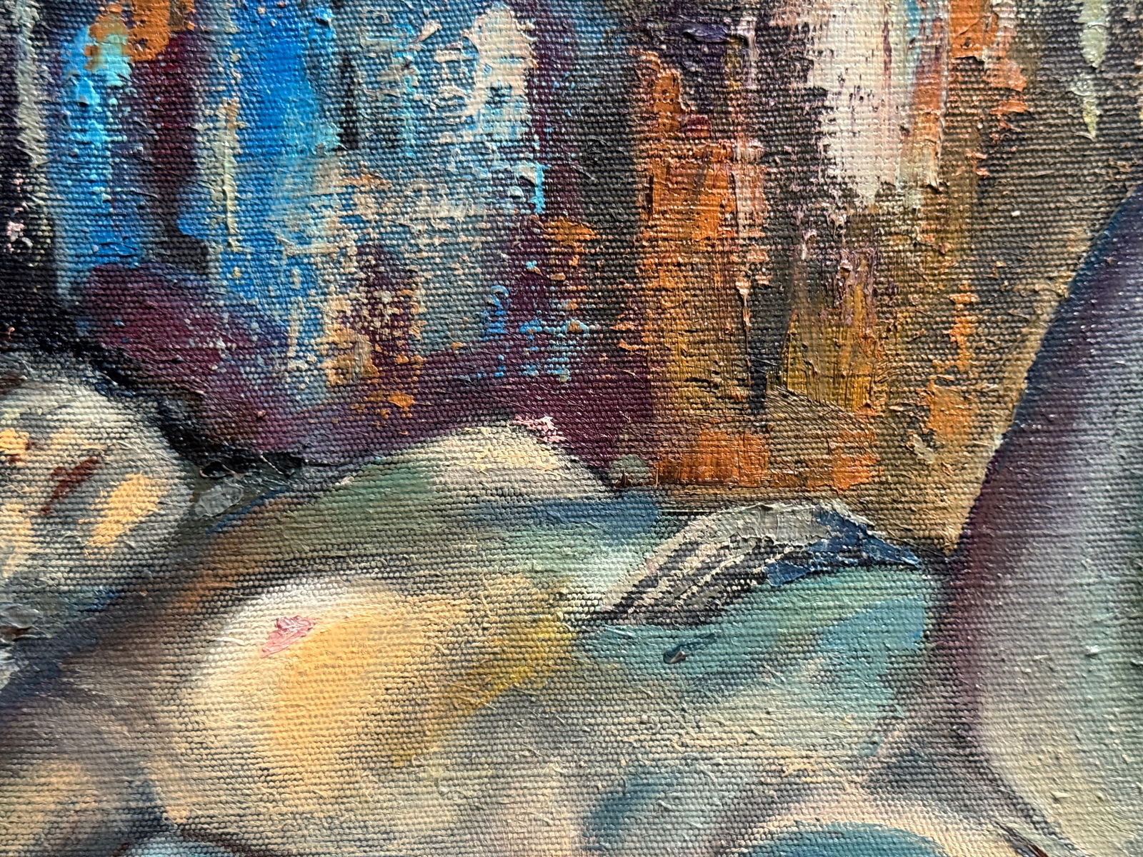 Abstract Oil painting with frame Nu-women K. Leonid - 2