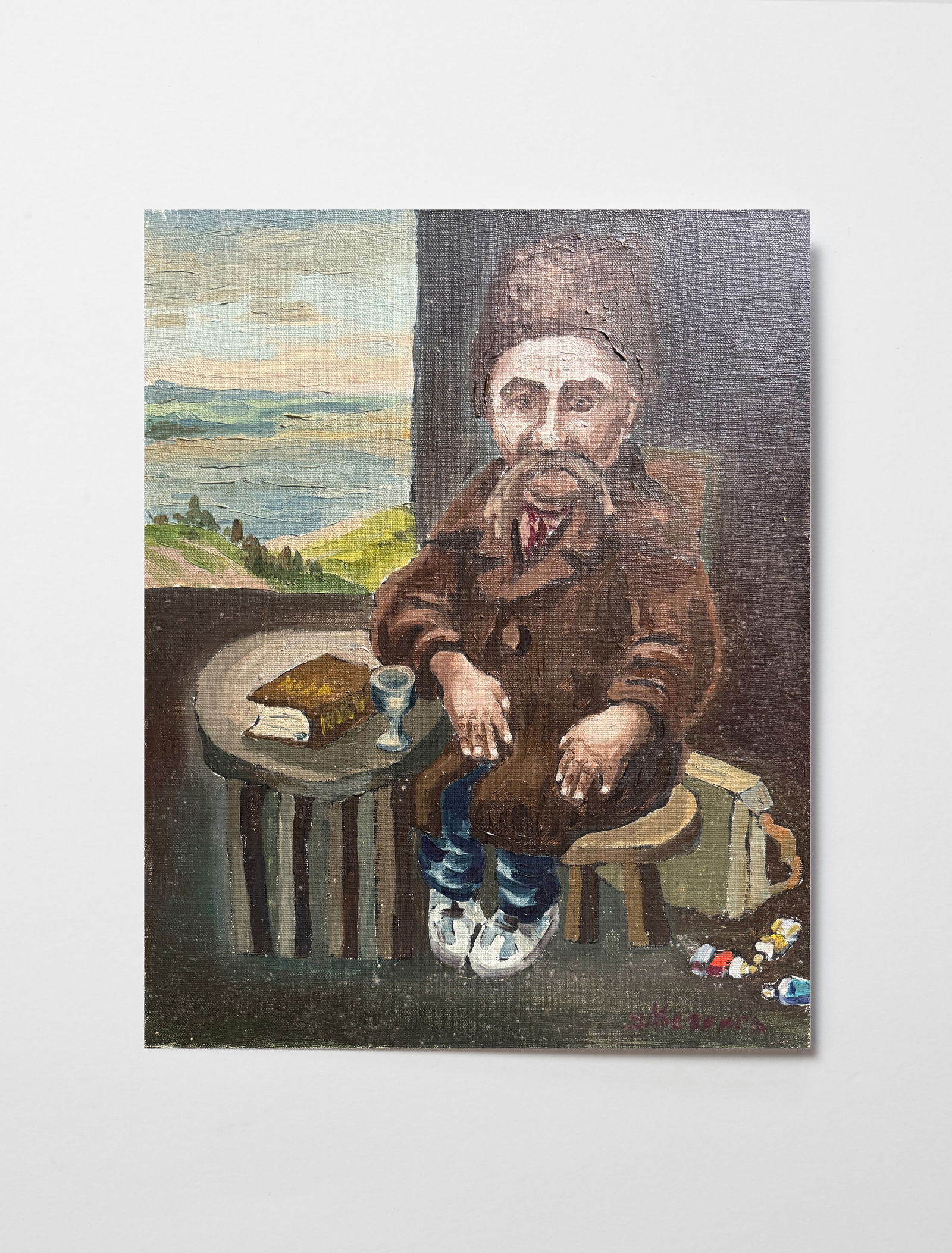Oil painting with frame Taras Shevchenko K. Leonid: Title: Oil painting with frame Taras Shevchenko K. Leonid Description: 657KK Painter: K. Leonid Size: 50x40 cm/ 19.68x15.74 inches Components: oil, canvas Original painting CONDITION: exellent