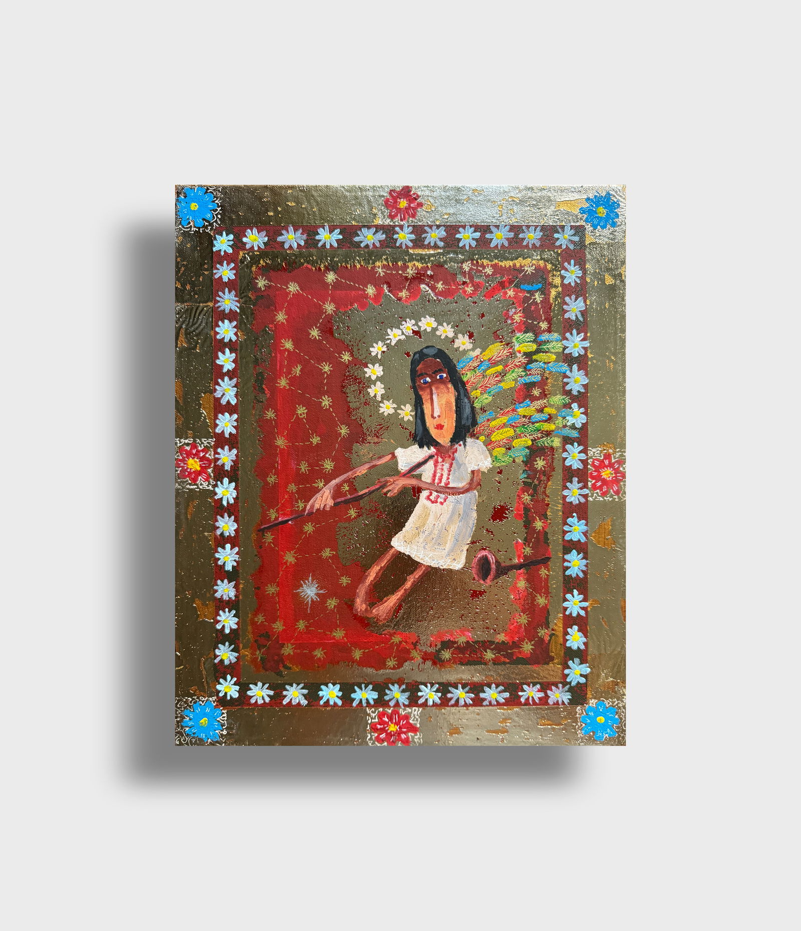 Oil painting with frame guardian angel K. Leonid - 10