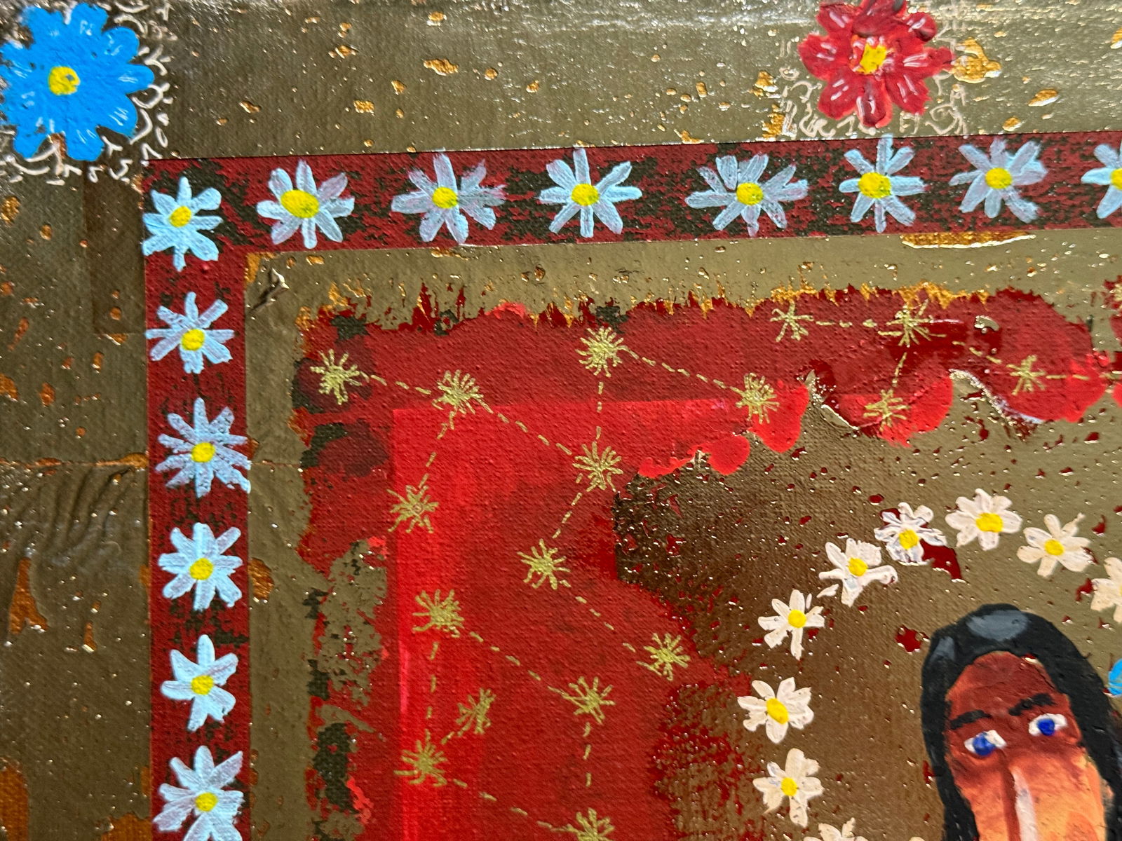 Oil painting with frame guardian angel K. Leonid - 3