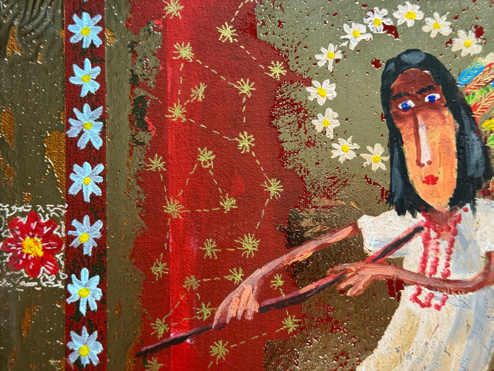 Oil painting with frame guardian angel K. Leonid - 6