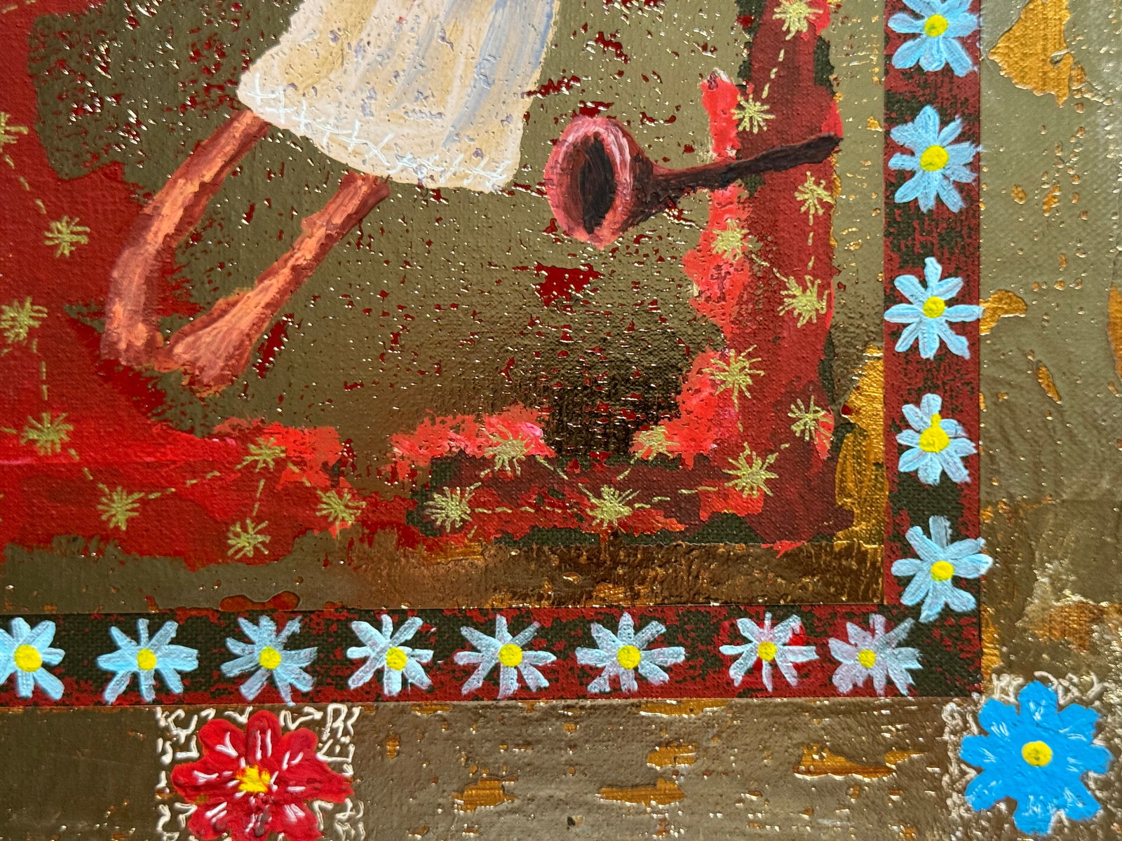 Oil painting with frame guardian angel K. Leonid - 8