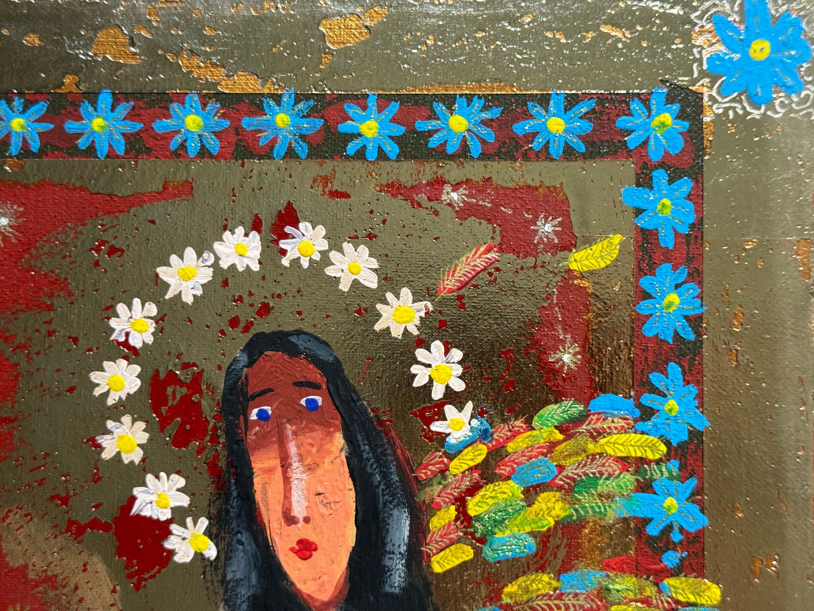 Oil painting with frame guardian angel K. Leonid - 3