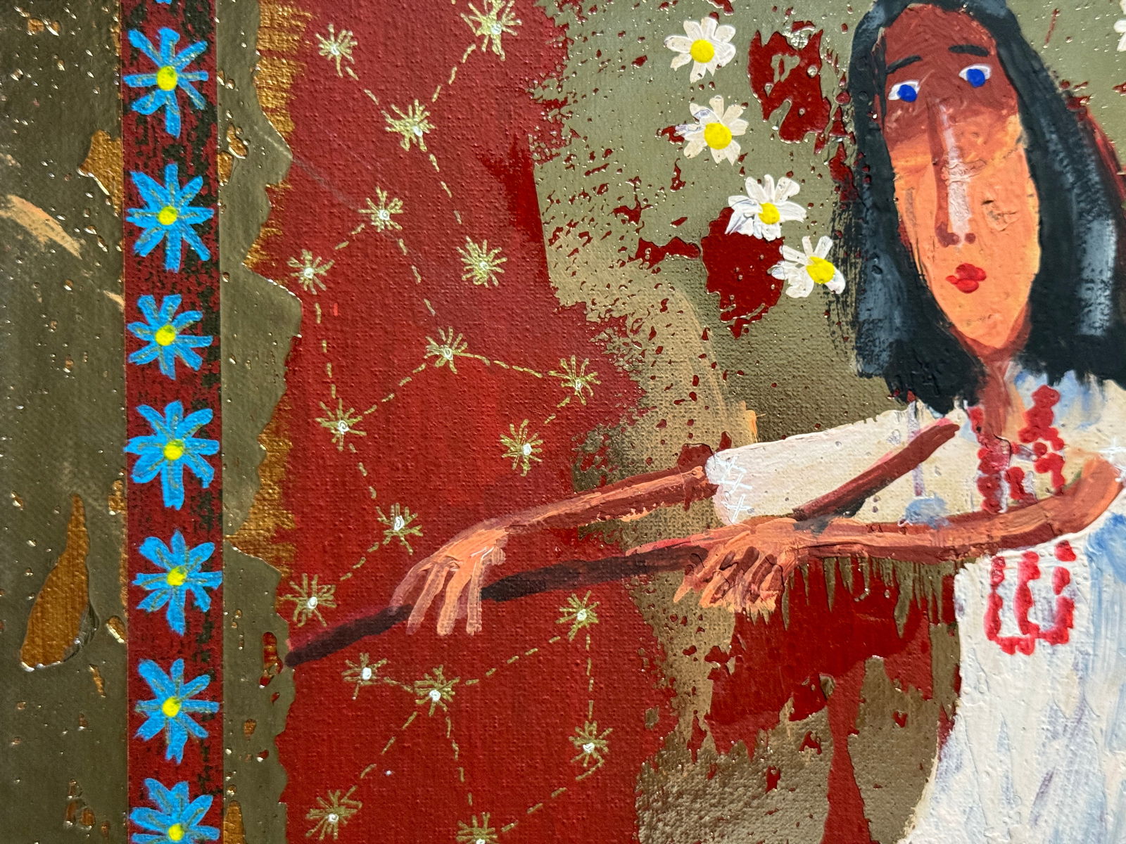 Oil painting with frame guardian angel K. Leonid - 5