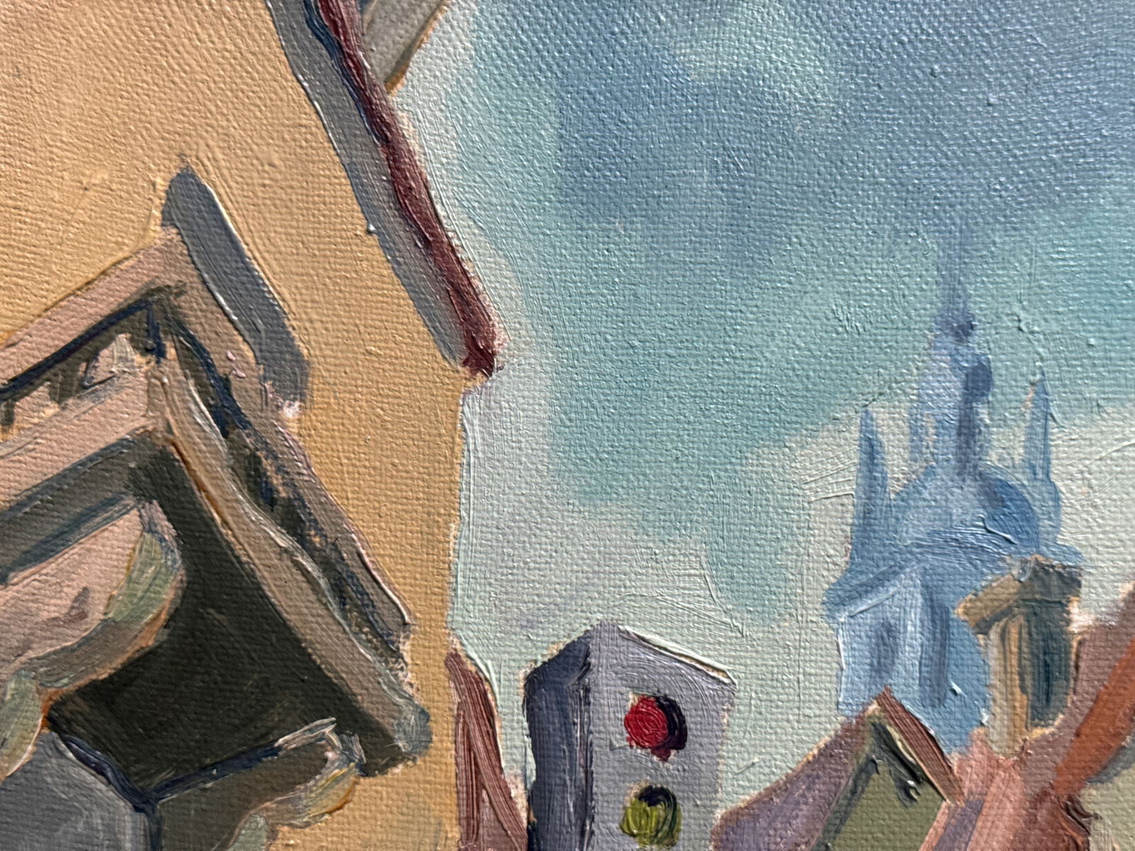 Oil painting with frame city performance K. Leonid - 3