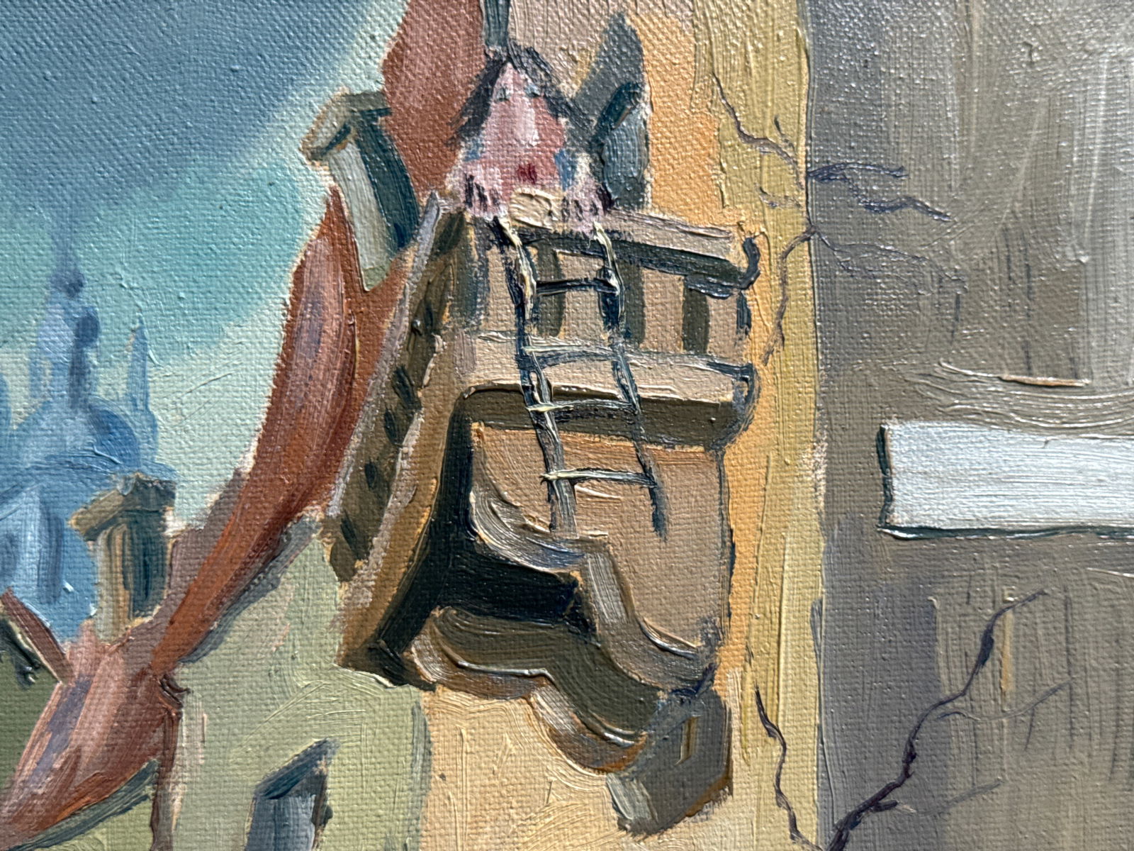 Oil painting with frame city performance K. Leonid - 4