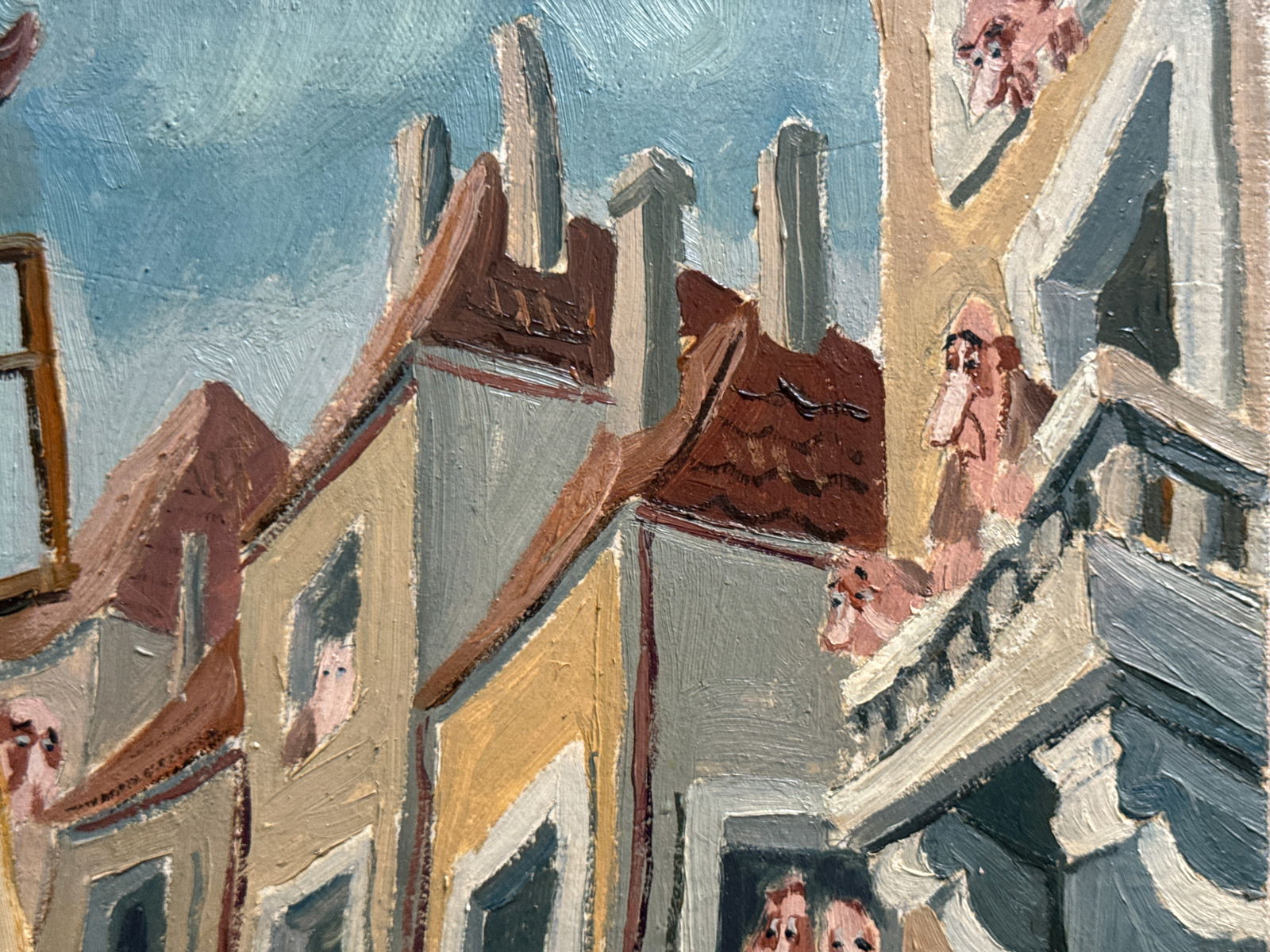 Oil painting with frame city performance K. Leonid - 3