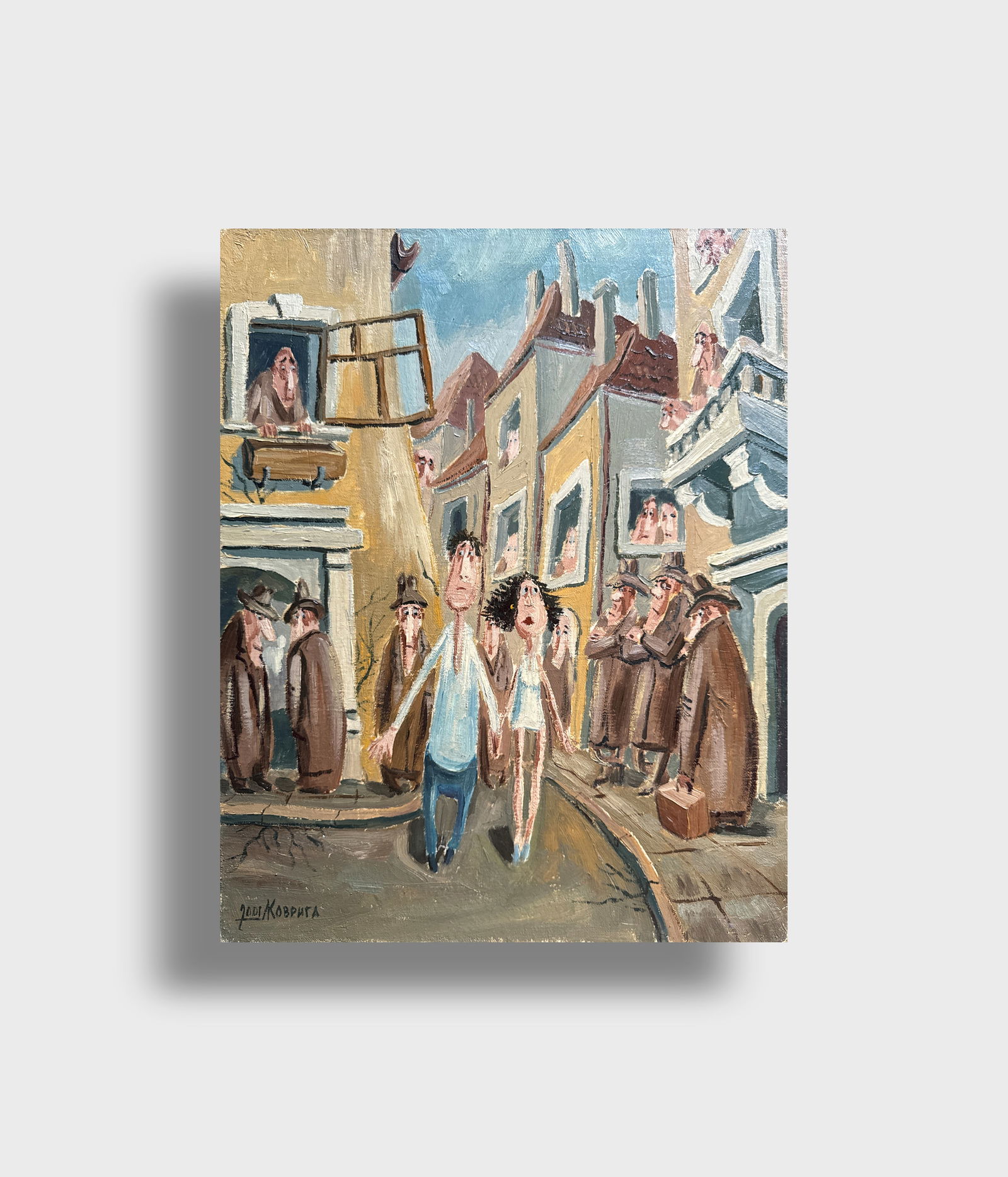 Oil painting with frame city performance K. Leonid - 9