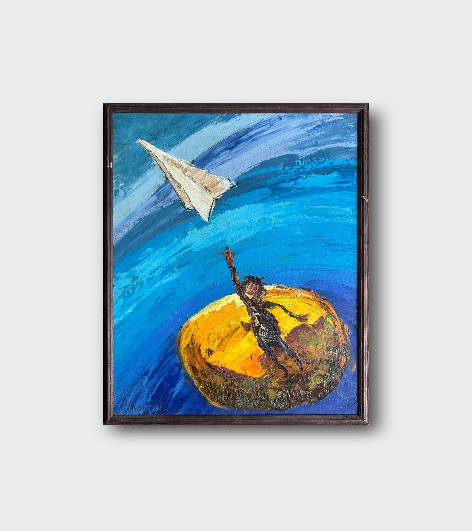 Oil painting with frame An uninhabited island K. Leonid - 12