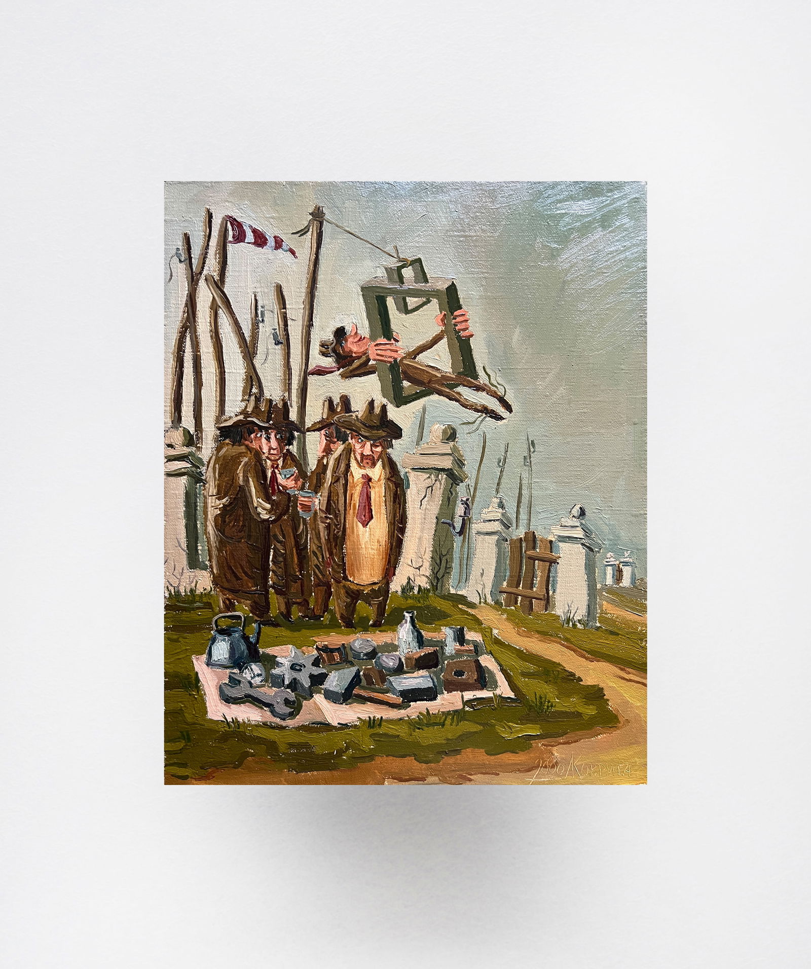 Oil painting with frame city performance K. Leonid - 11