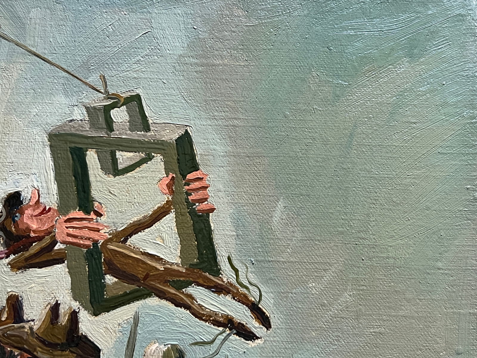 Oil painting with frame city performance K. Leonid - 3