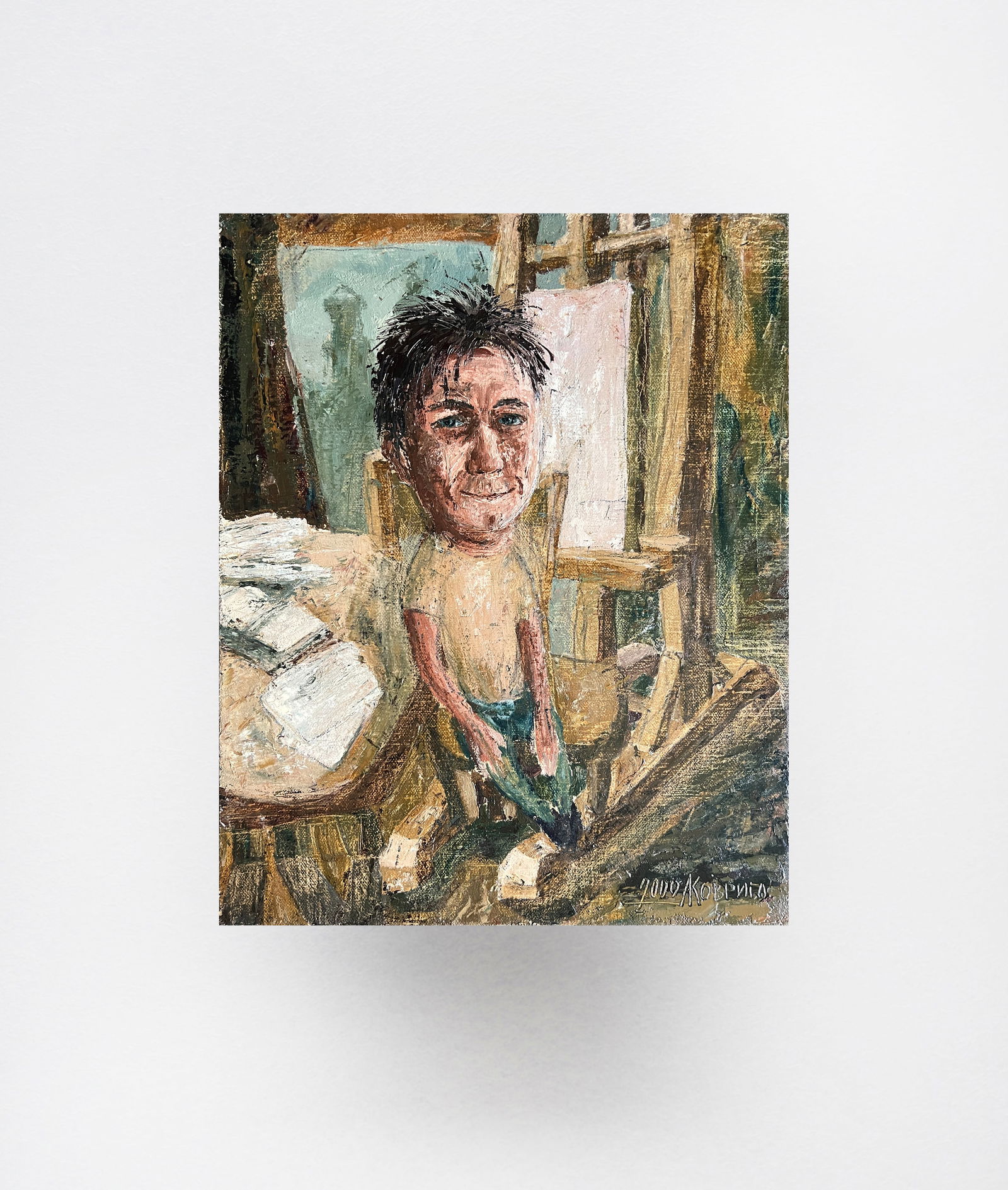 Oil painting with frame Self-portrait K. Leonid - 11