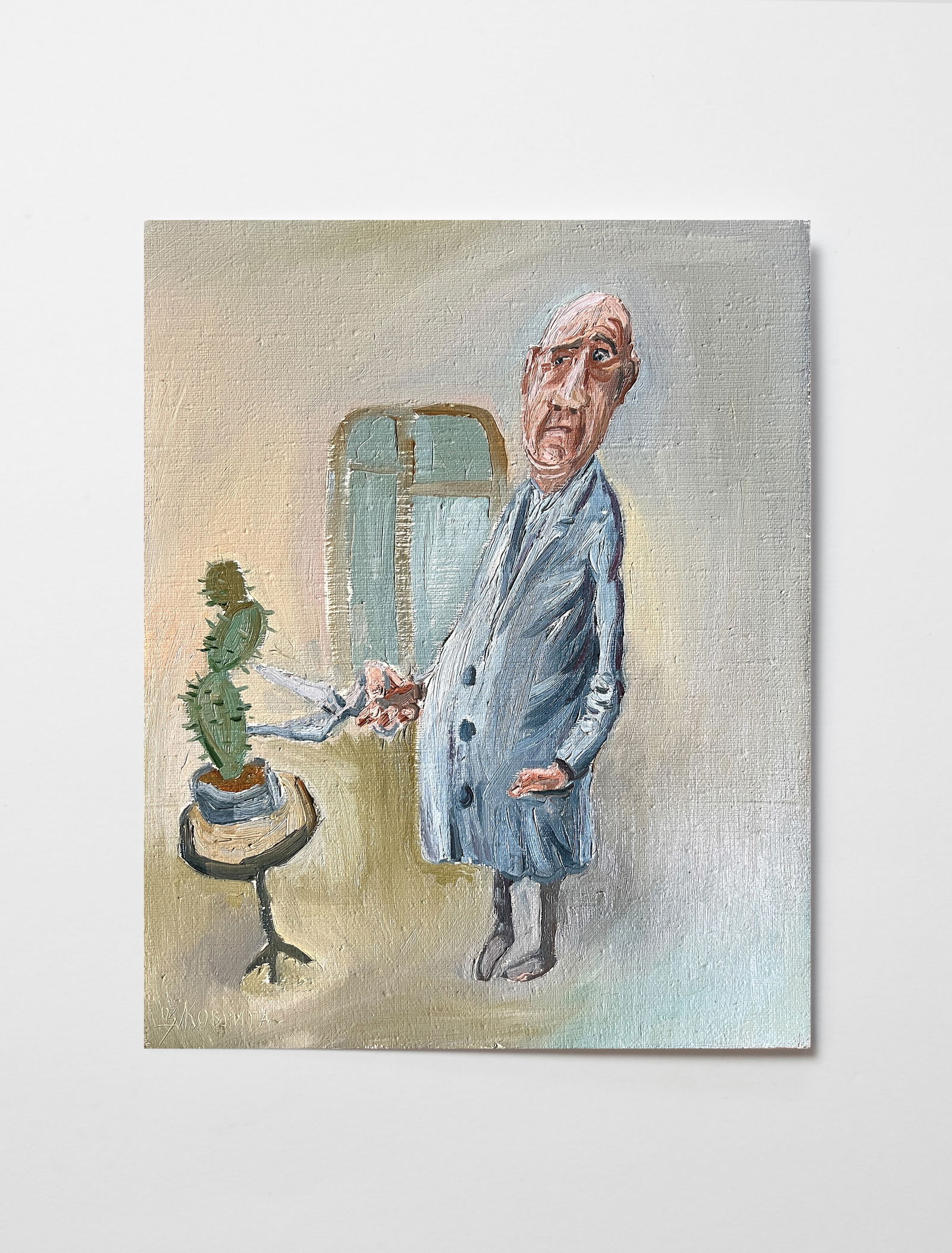 Oil painting with frame Hairdresser K. Leonid - 2