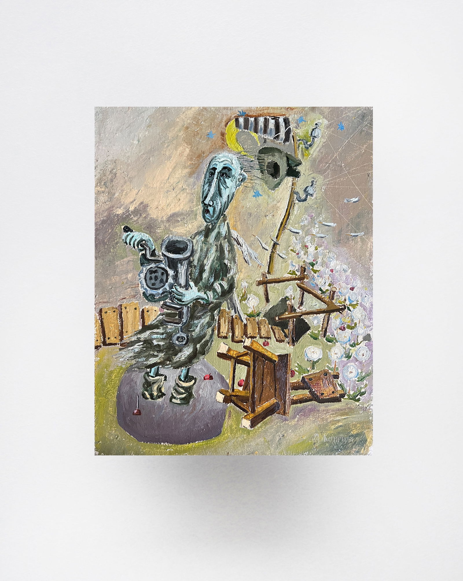 Oil painting with frame wind K. Leonid - 11