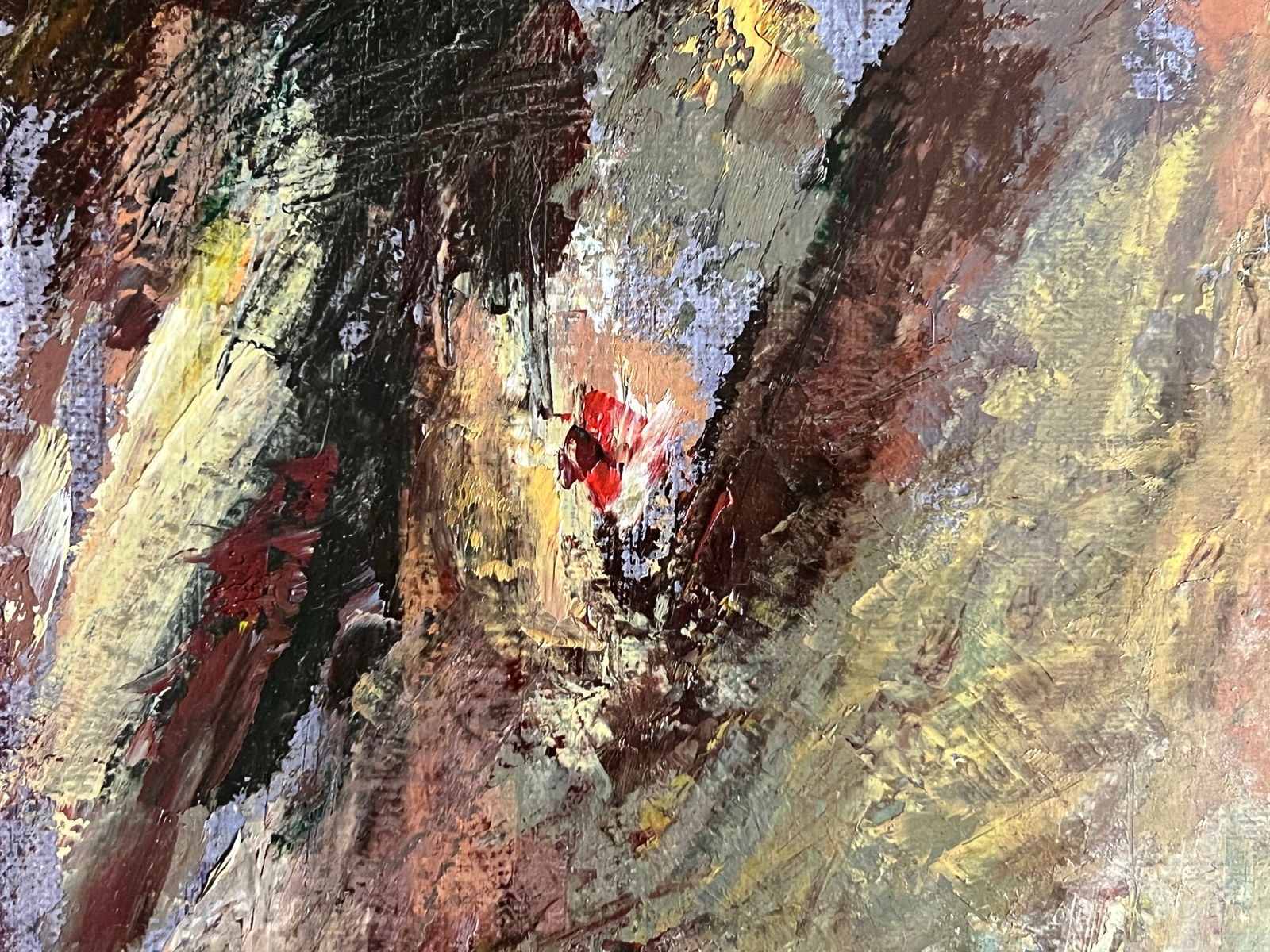 Abstract Oil painting with frame act K. Leonid - 5