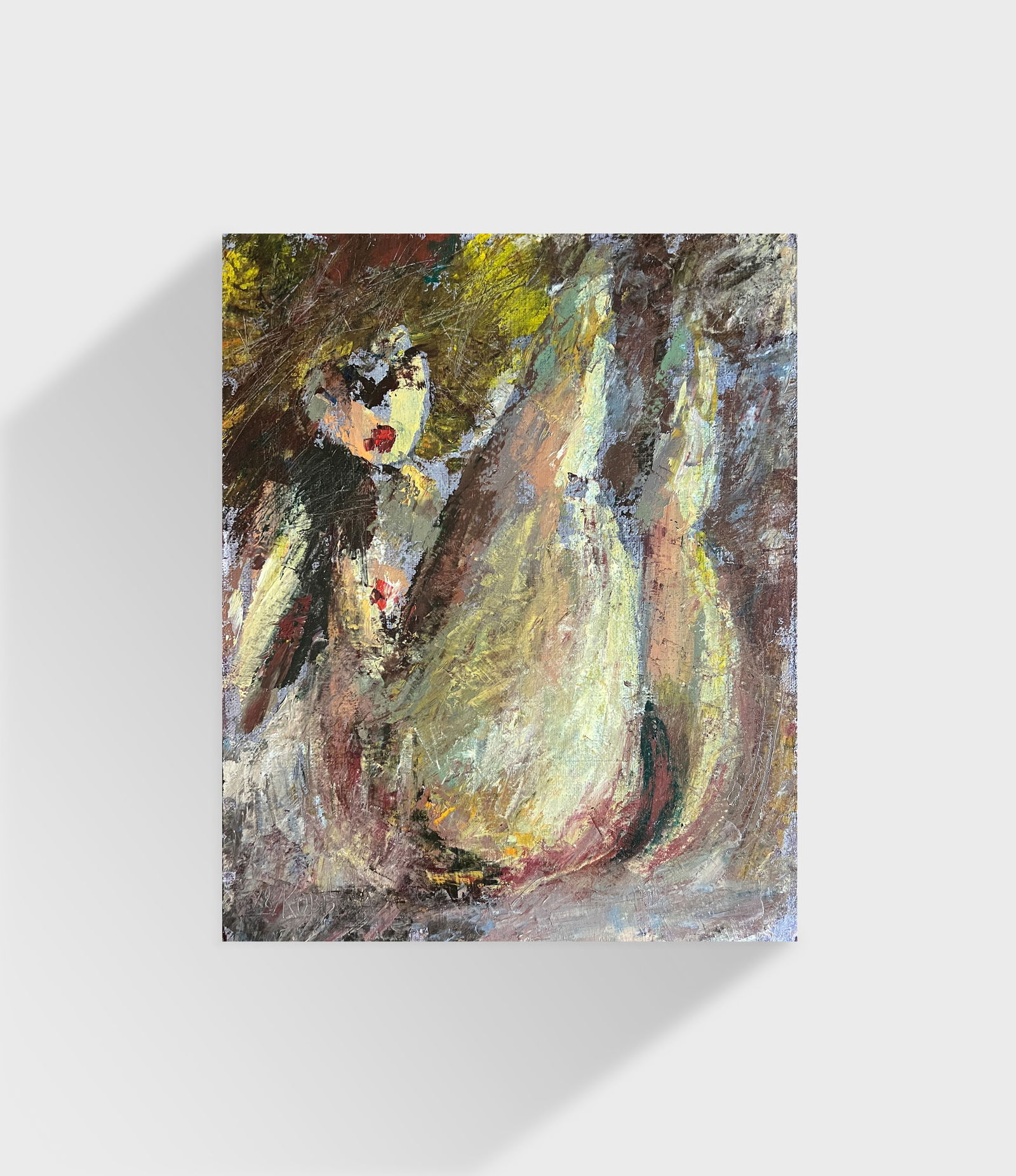 Abstract Oil painting with frame act K. Leonid - 9