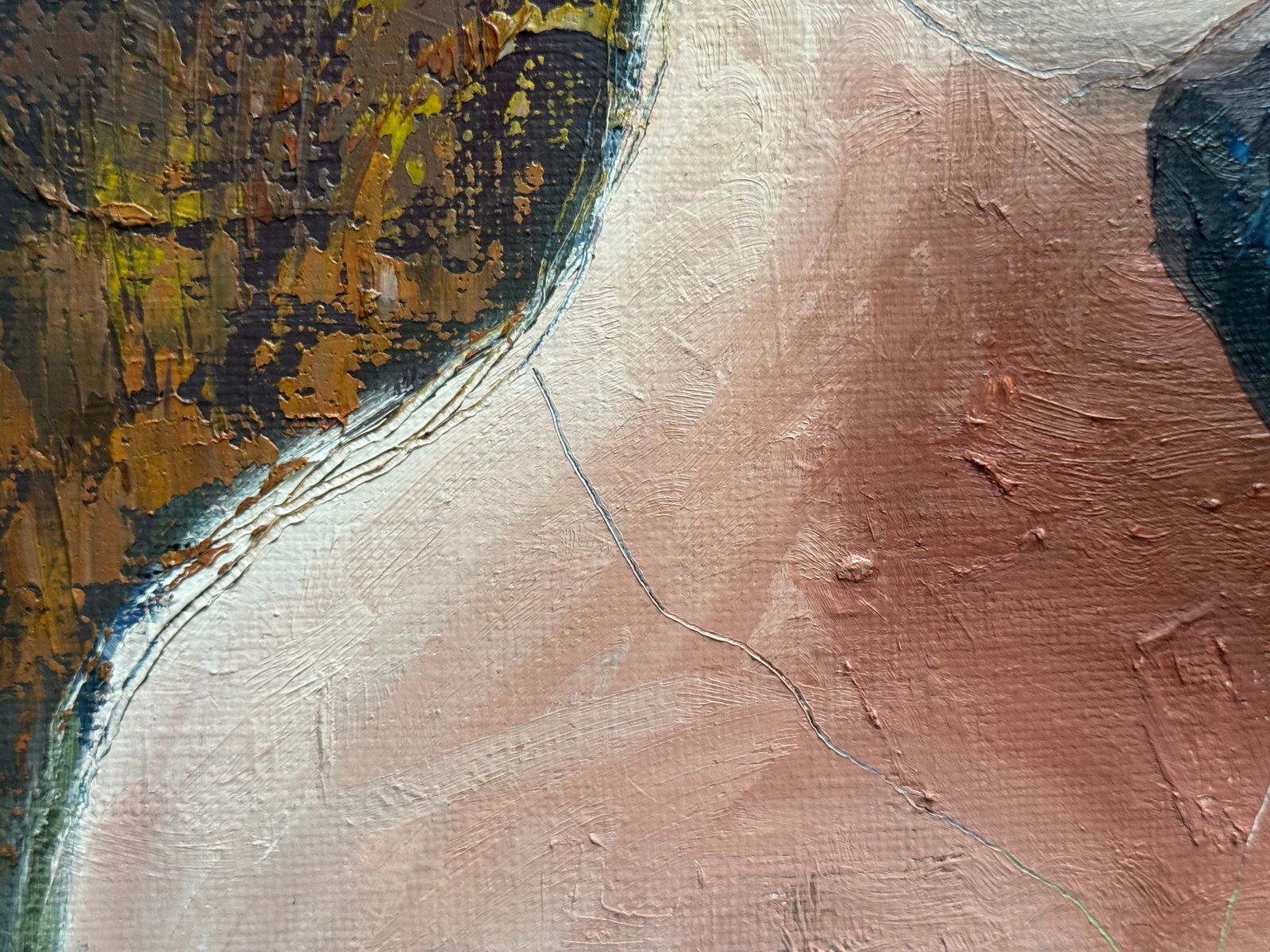 Abstract Oil painting with frame Female portrait K. Leonid - 4