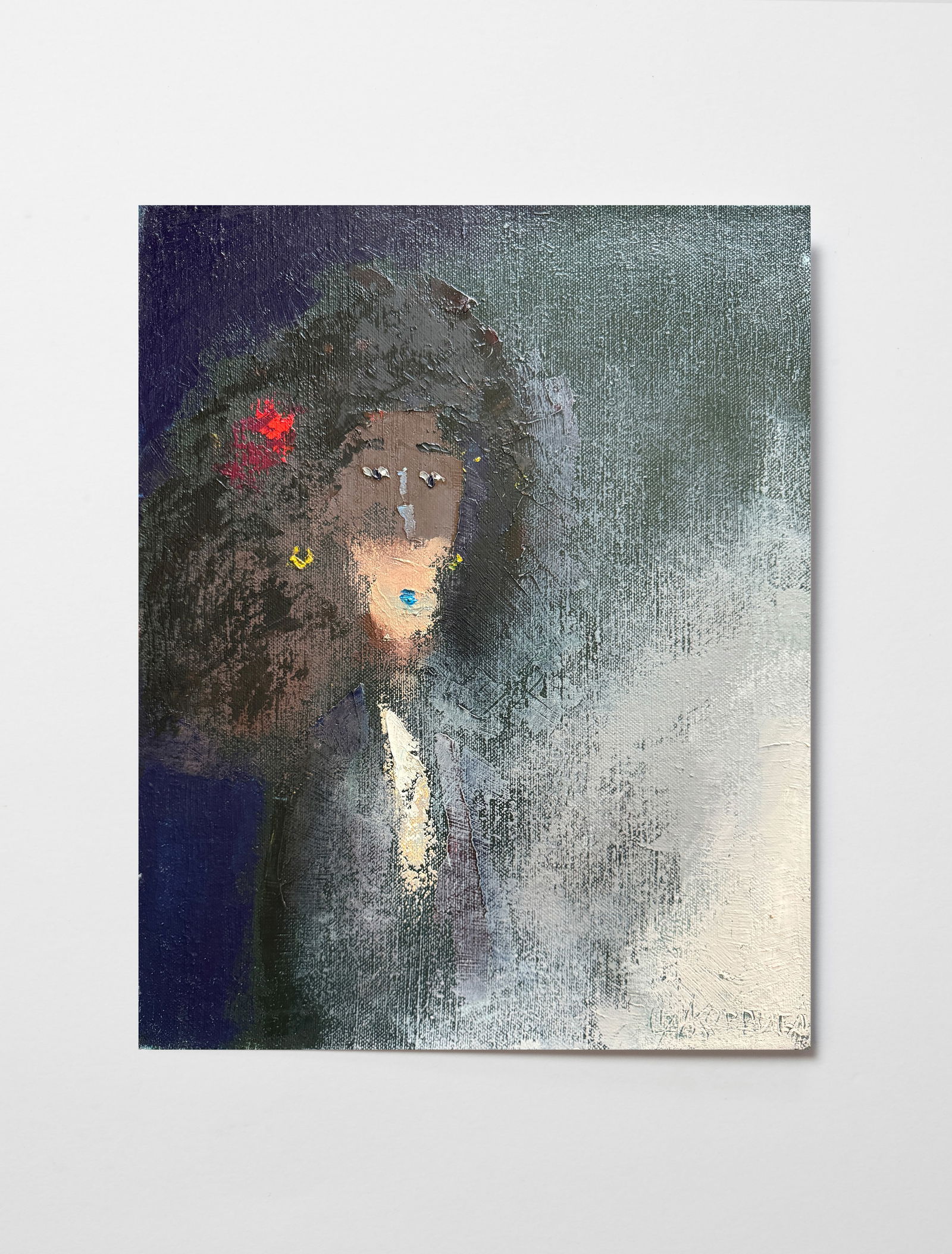 Oil painting with frame Female portrait K. Leonid - 2