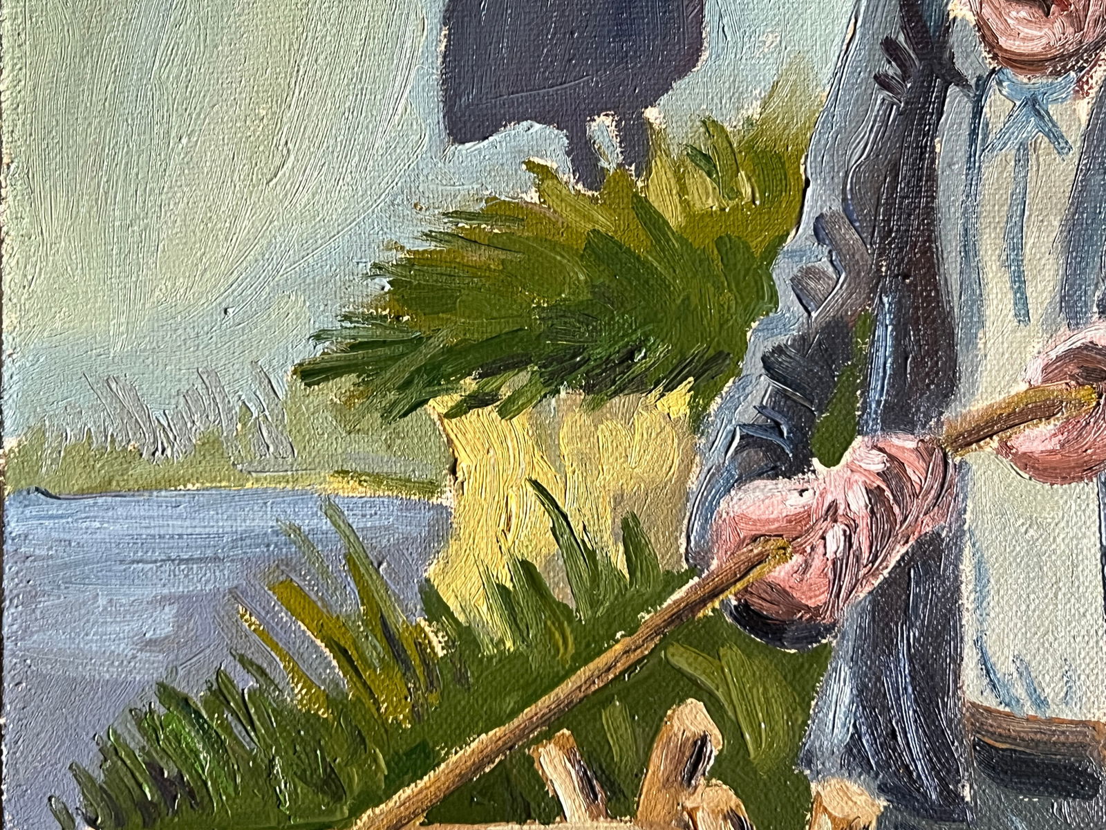 Oil painting with frame fishing K. Leonid - 4