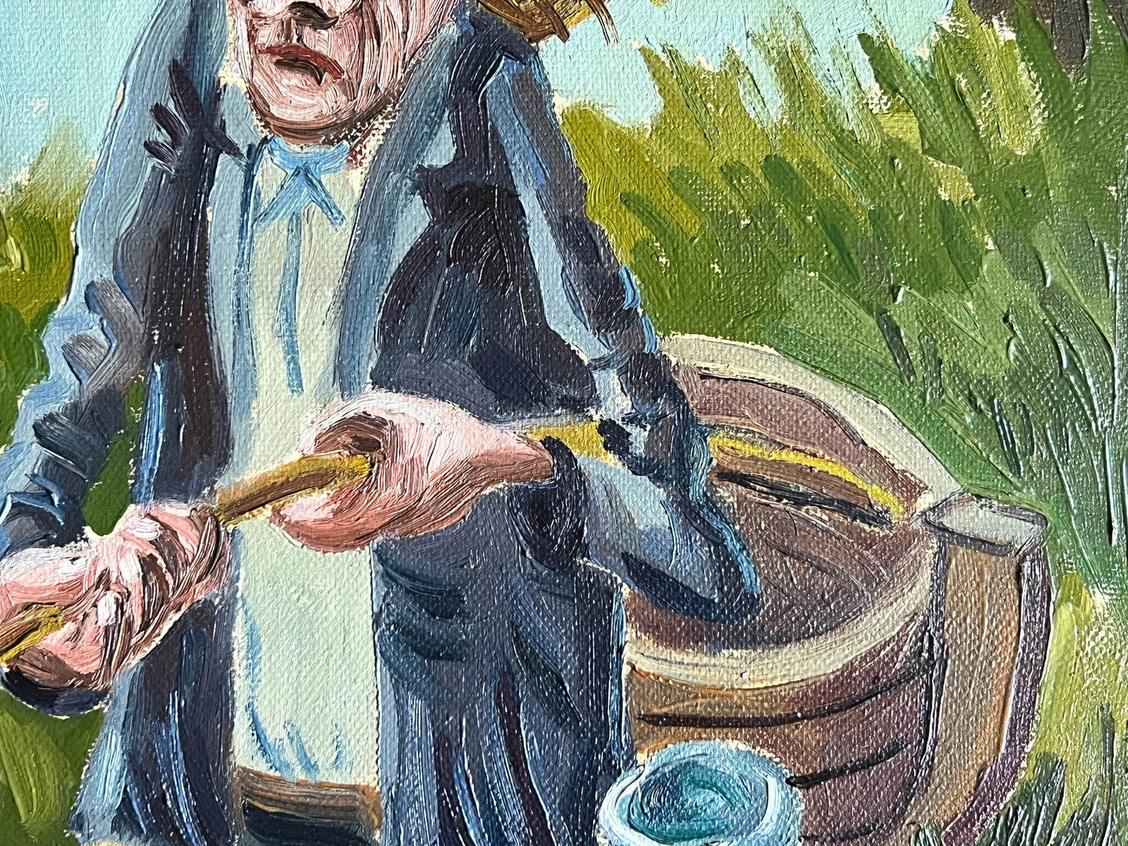 Oil painting with frame fishing K. Leonid - 7