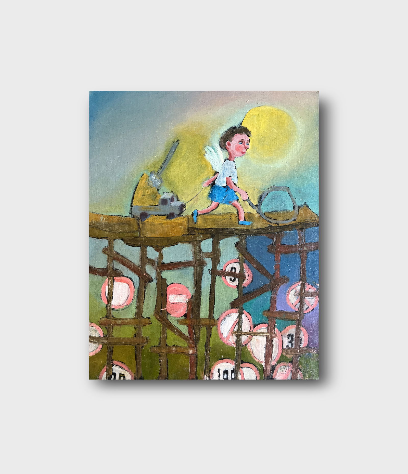 Oil painting with frame A little angel K. Leonid - 11