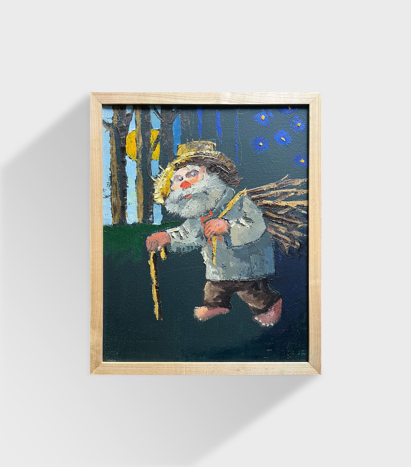 Oil painting with frame Grandpa K. Leonid - 12