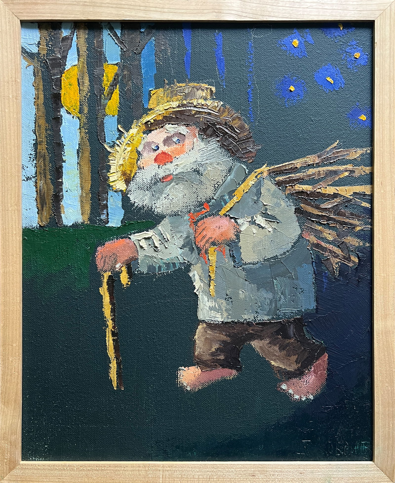 Oil painting with frame Grandpa K. Leonid - 2