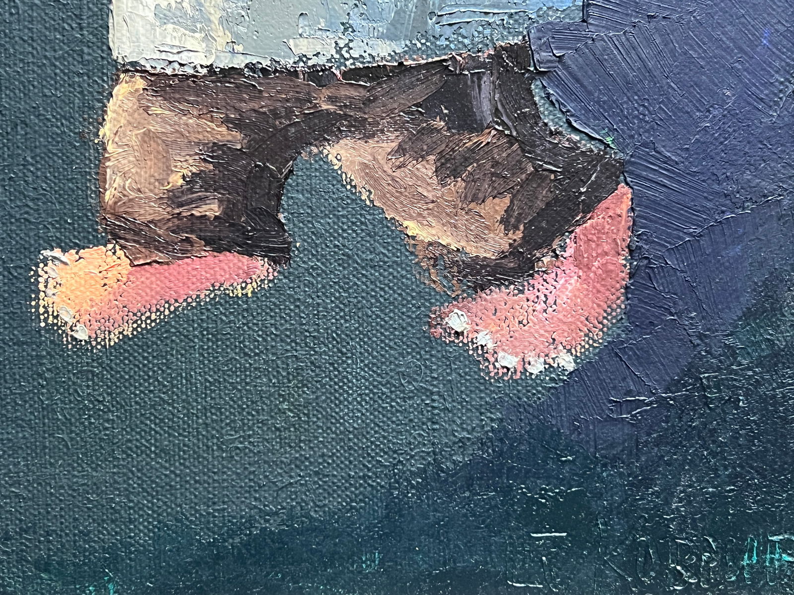 Oil painting with frame Grandpa K. Leonid - 7