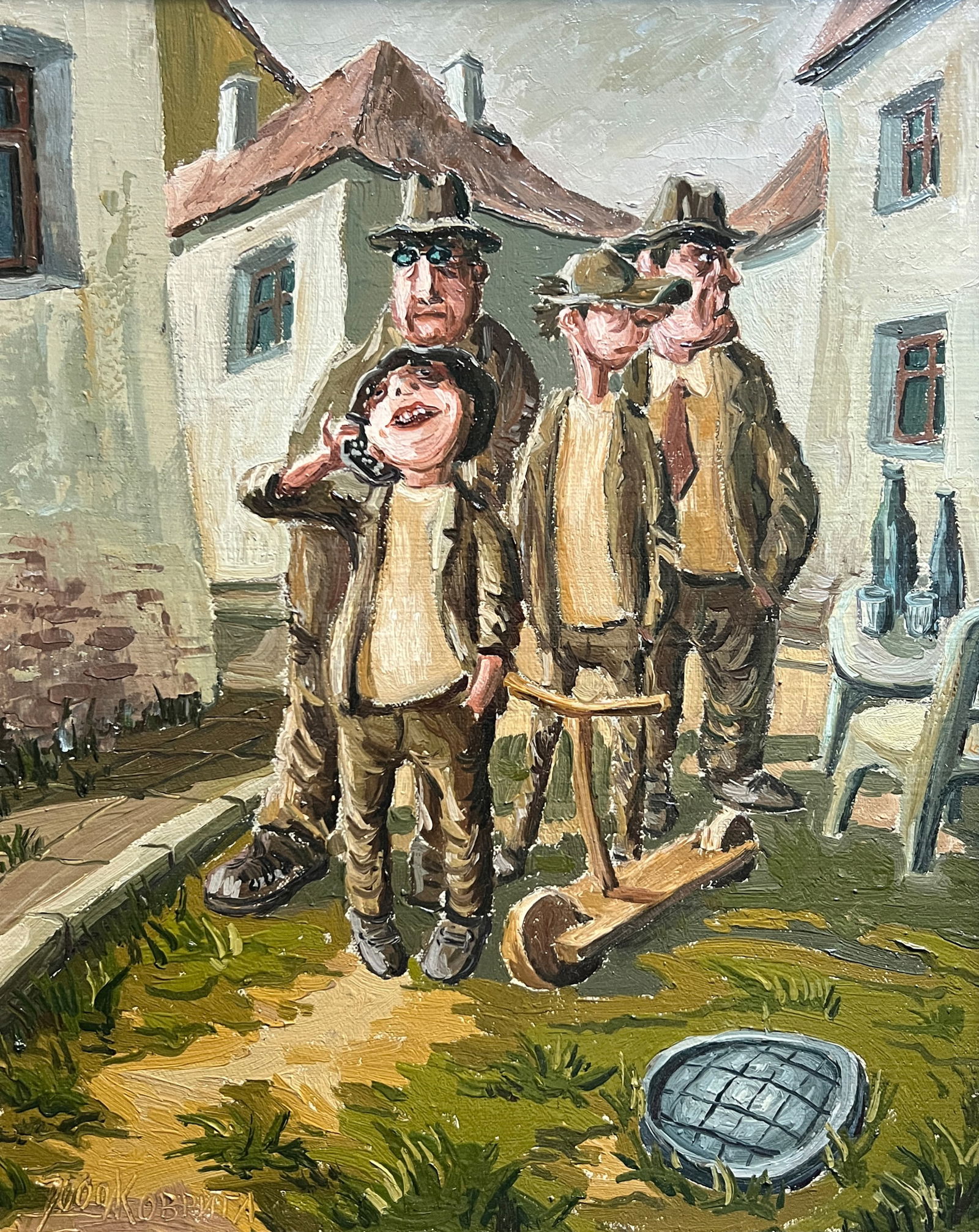 Oil painting with frame hello K. Leonid - 2