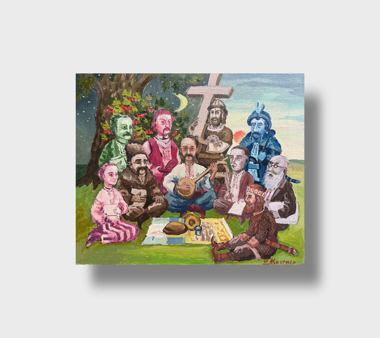 Oil painting with frame Cossack Mamai K. Leonid - 12