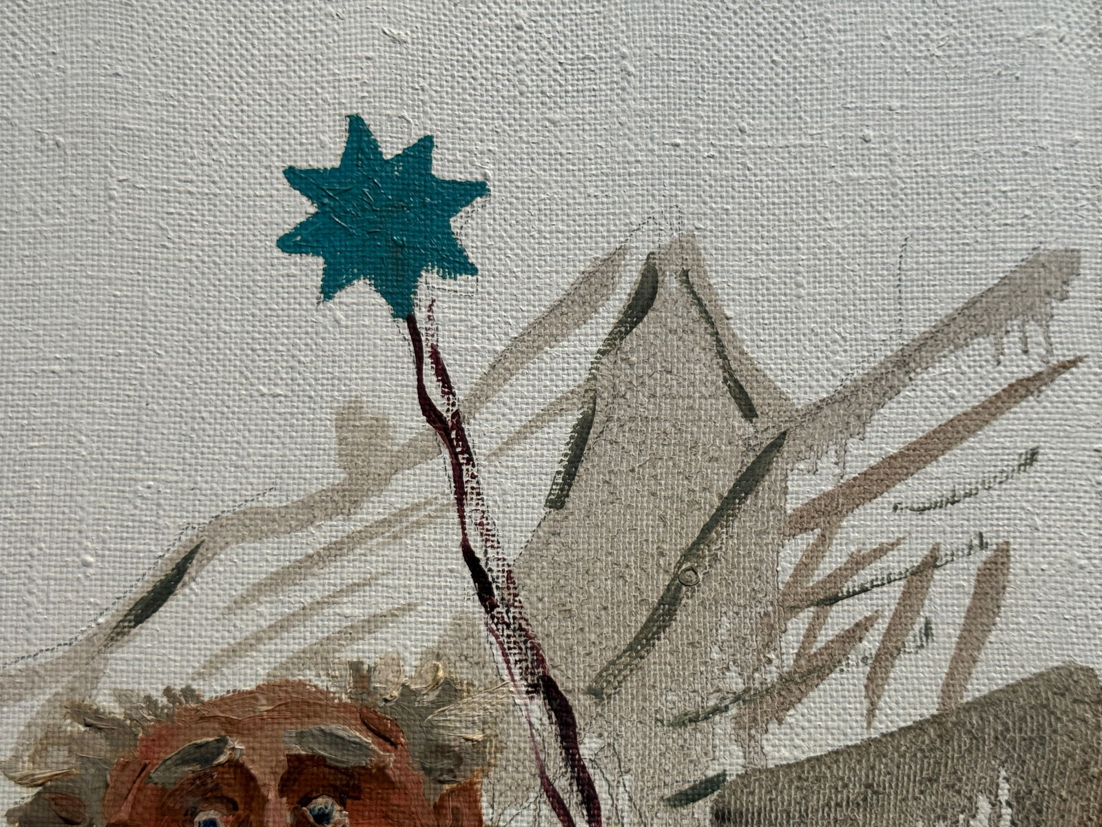 Oil painting with frame Ukrainian puppet theater K. Leonid - 10