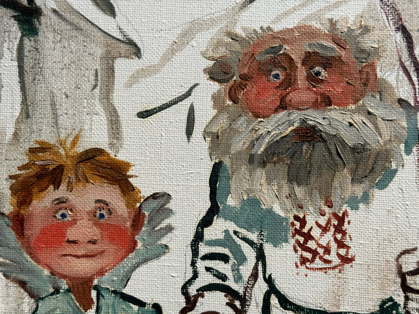 Oil painting with frame Ukrainian puppet theater K. Leonid - 11