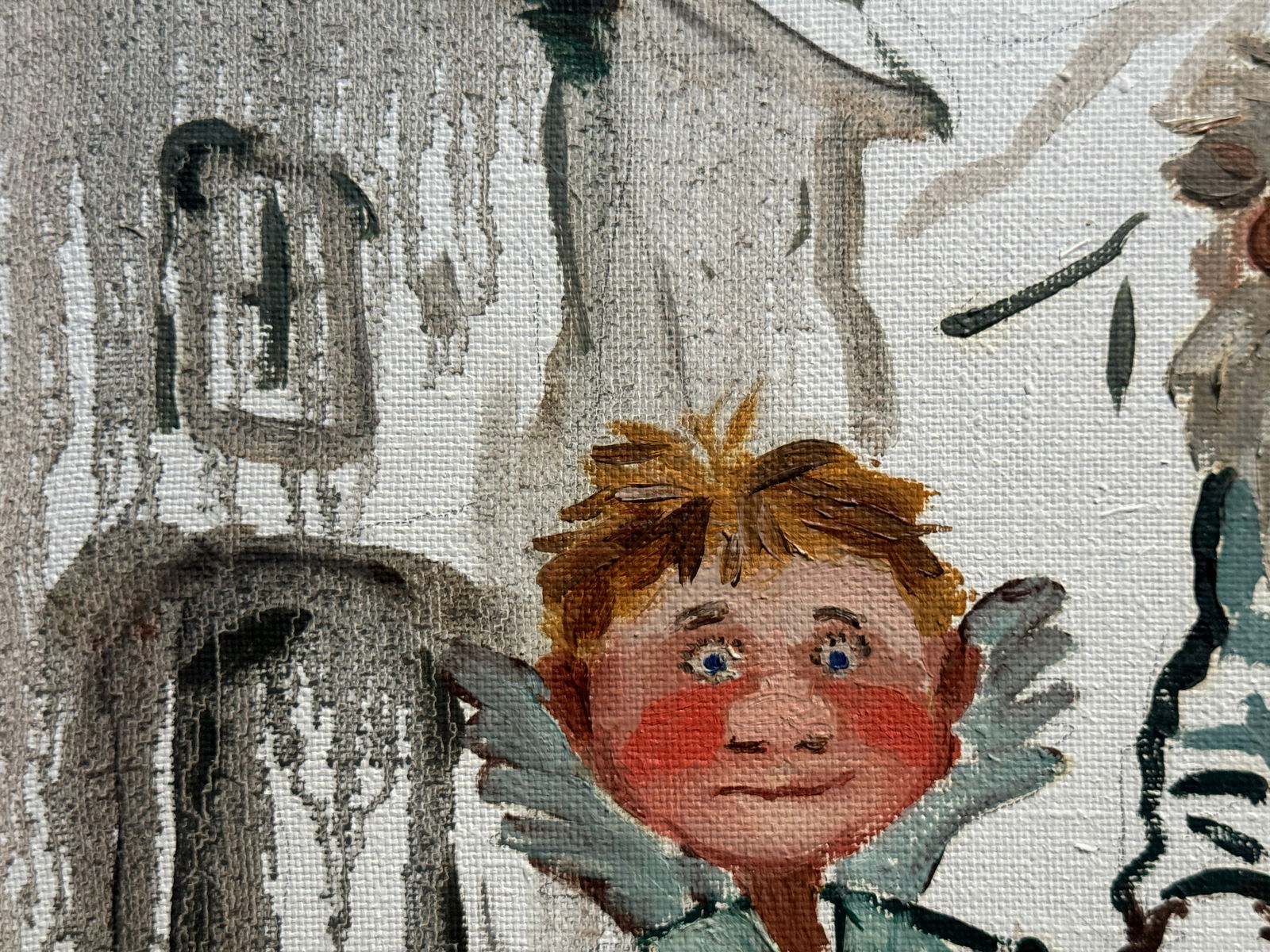 Oil painting with frame Ukrainian puppet theater K. Leonid - 4