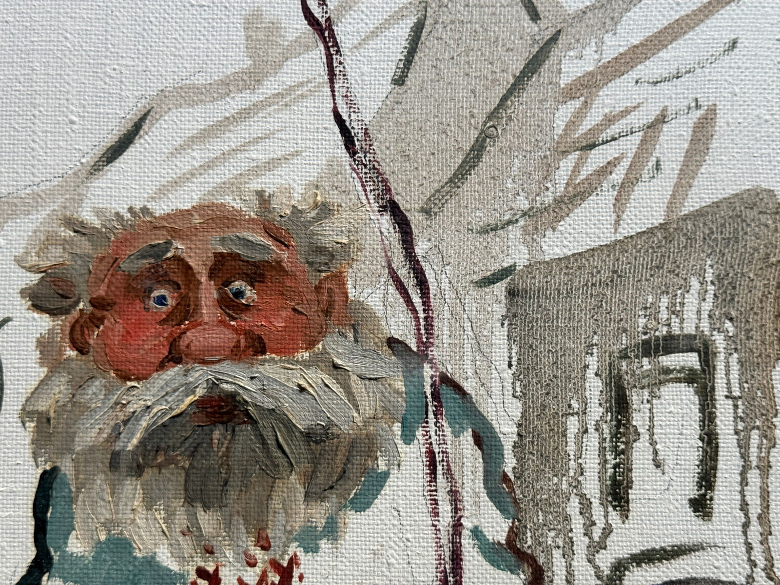 Oil painting with frame Ukrainian puppet theater K. Leonid - 9