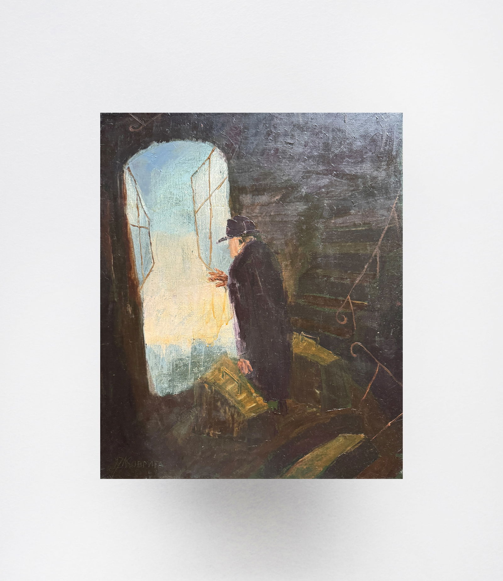 Oil painting with frame Goodbye K. Leonid - 12