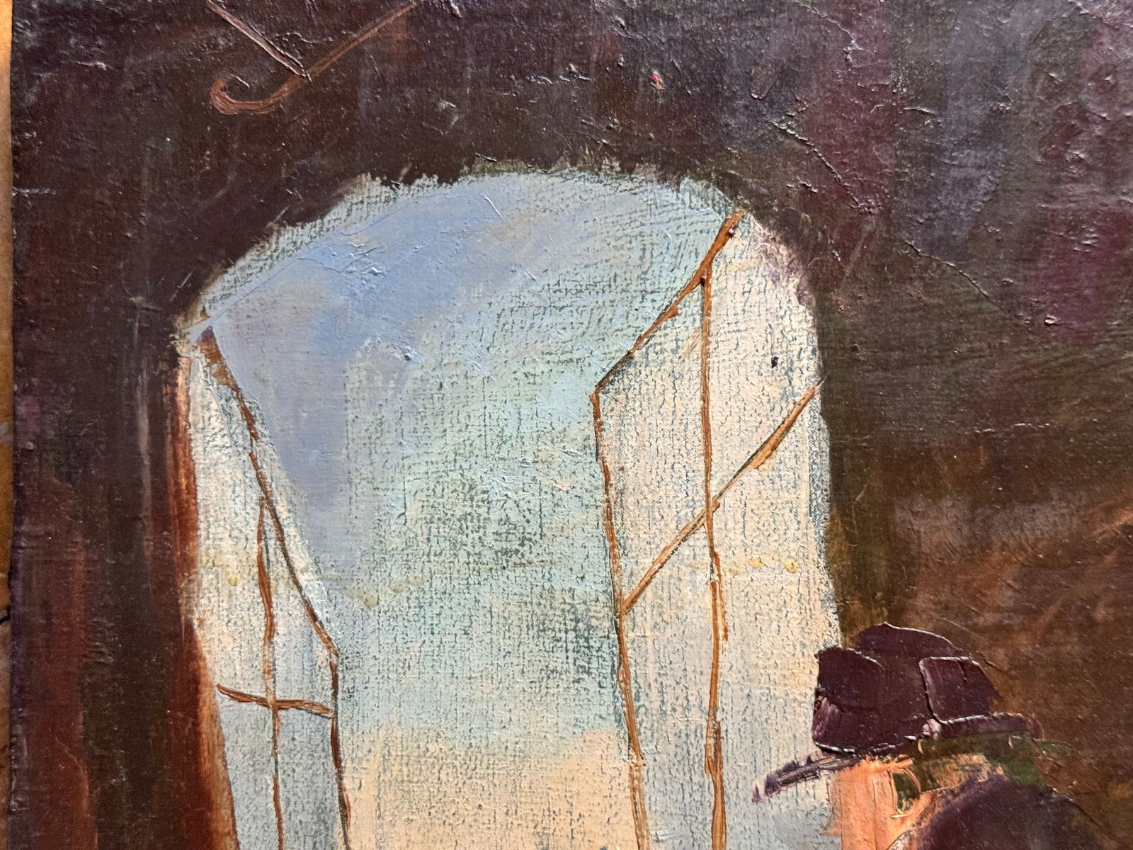 Oil painting with frame Goodbye K. Leonid - 2