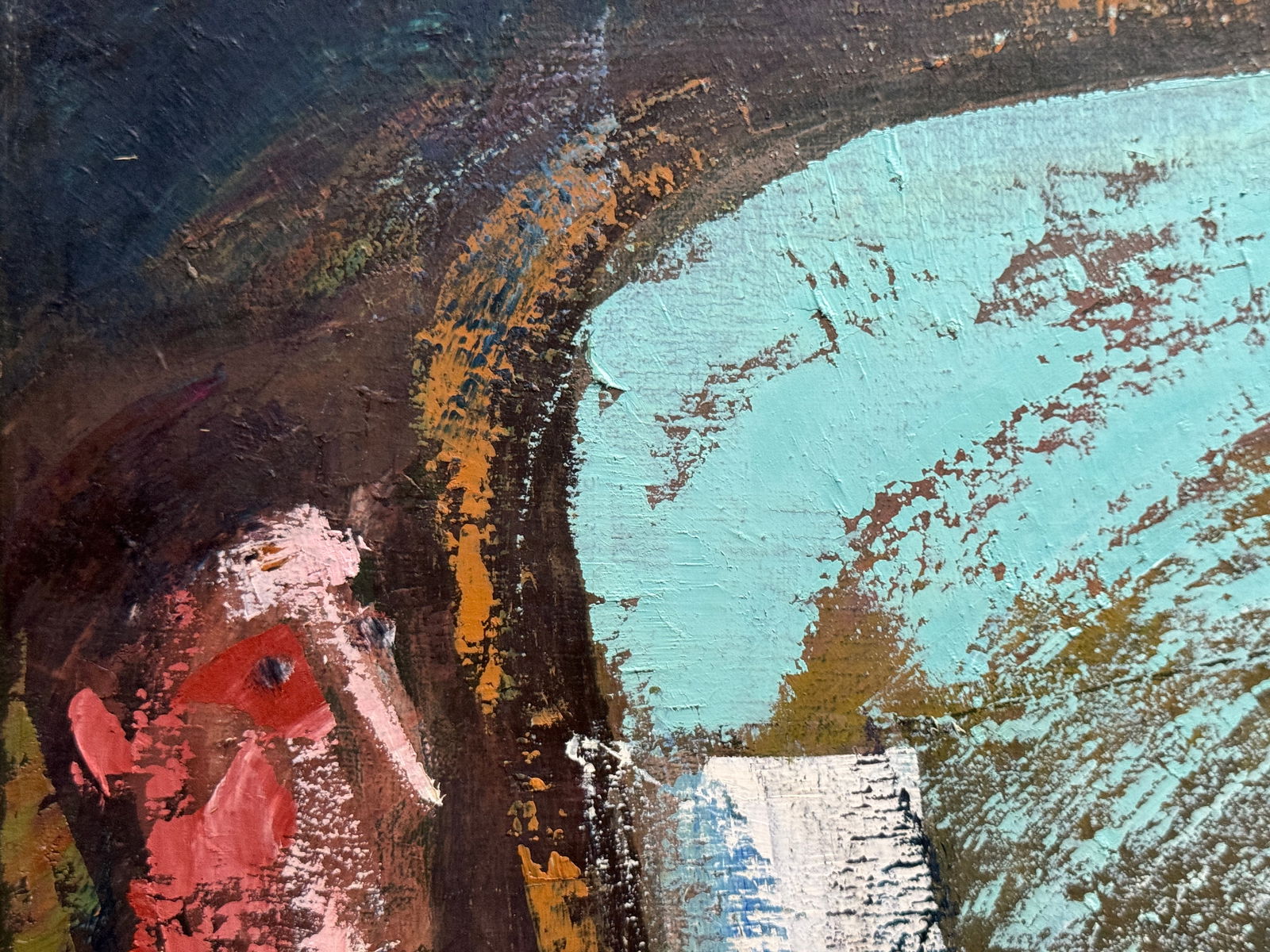 Abstract Oil painting with frame compartment K. Leonid - 2