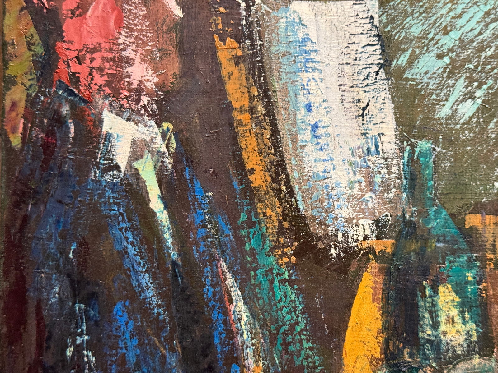 Abstract Oil painting with frame compartment K. Leonid - 3