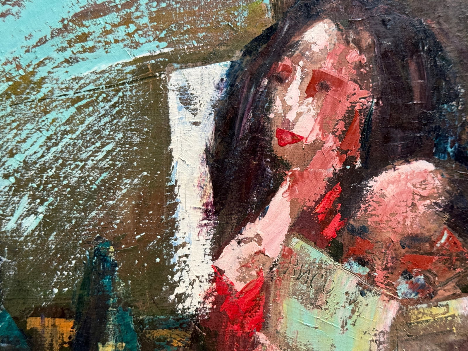 Abstract Oil painting with frame compartment K. Leonid - 8