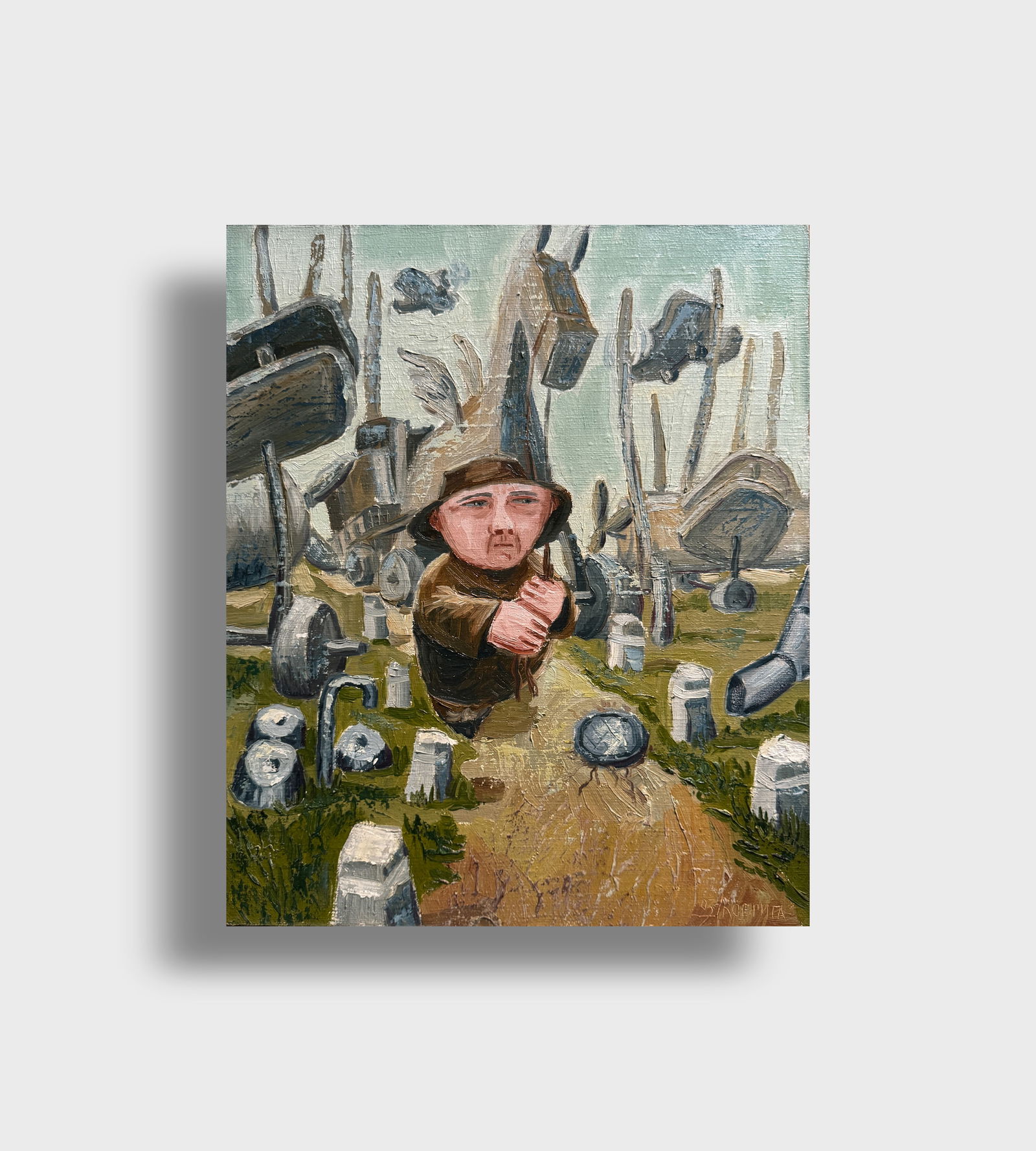 Oil painting with frame Pegasus K. Leonid - 11