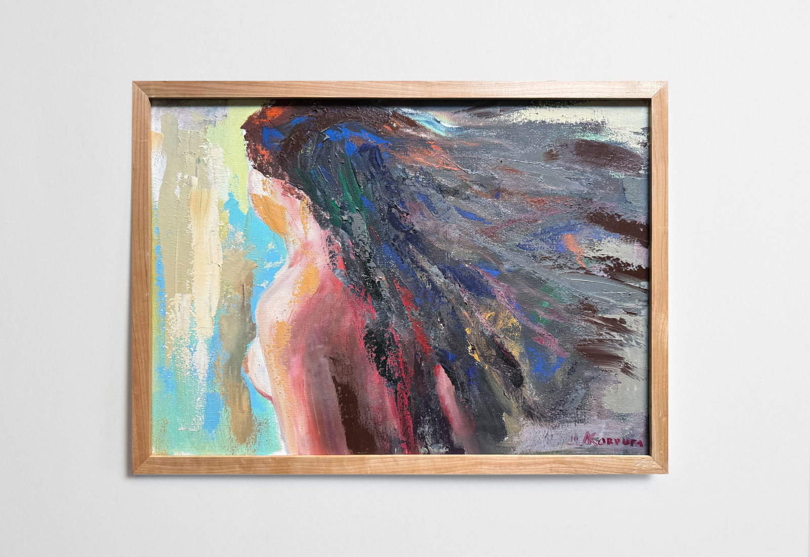 Abstract Oil painting with frame Nu K. Leonid - 2