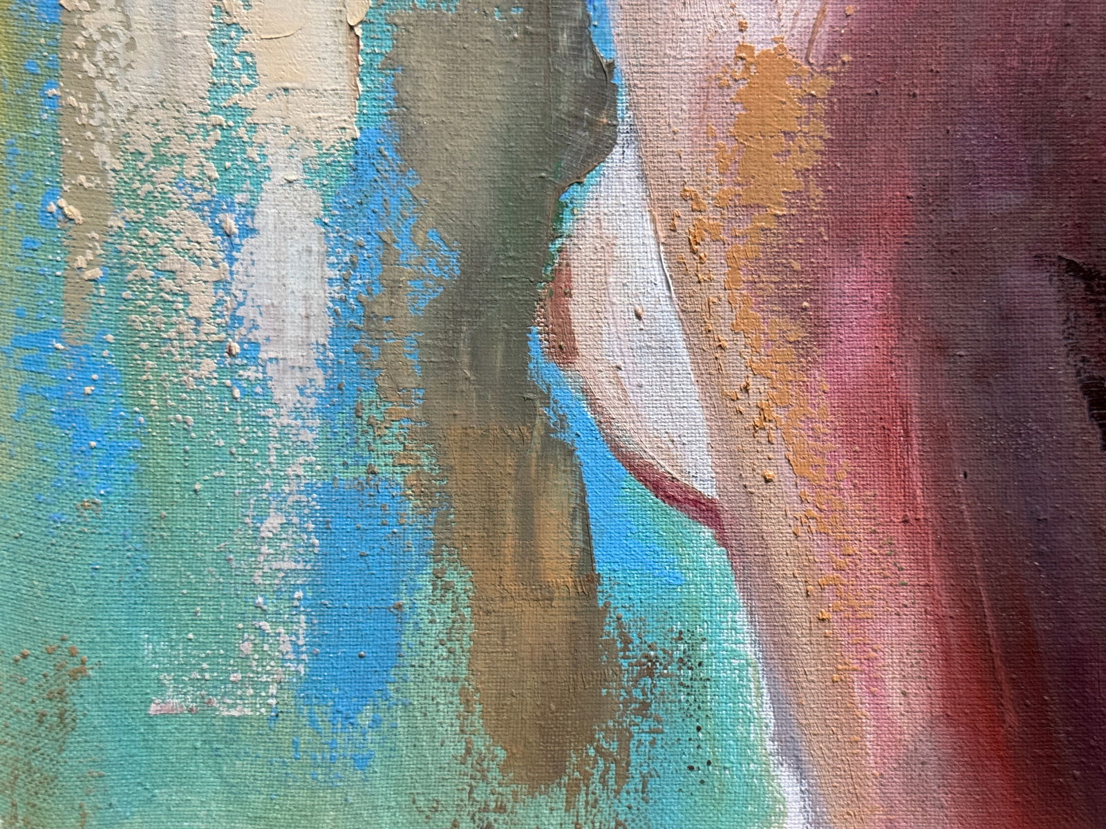 Abstract Oil painting with frame Nu K. Leonid - 5