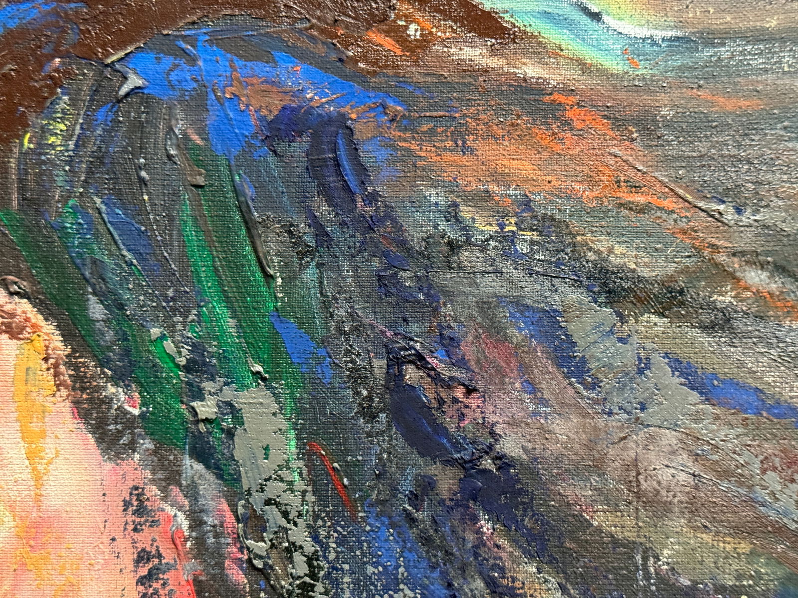 Abstract Oil painting with frame Nu K. Leonid - 8